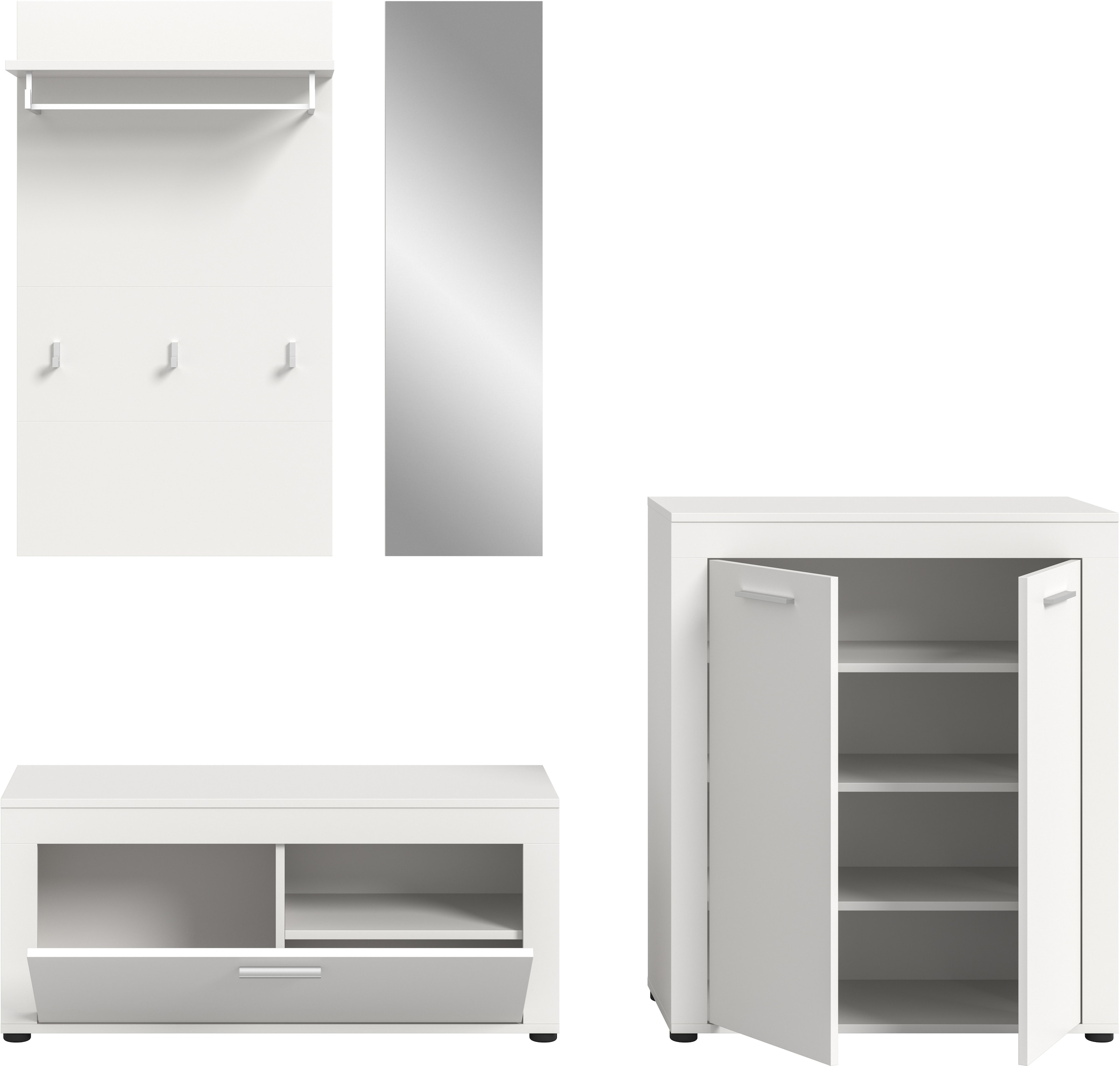 INOSIGN Garderoben-Set »Aosta«, (Set, 4 St.), Aosta, Höhe 191 cm, Garderobenset, Flur, Diele