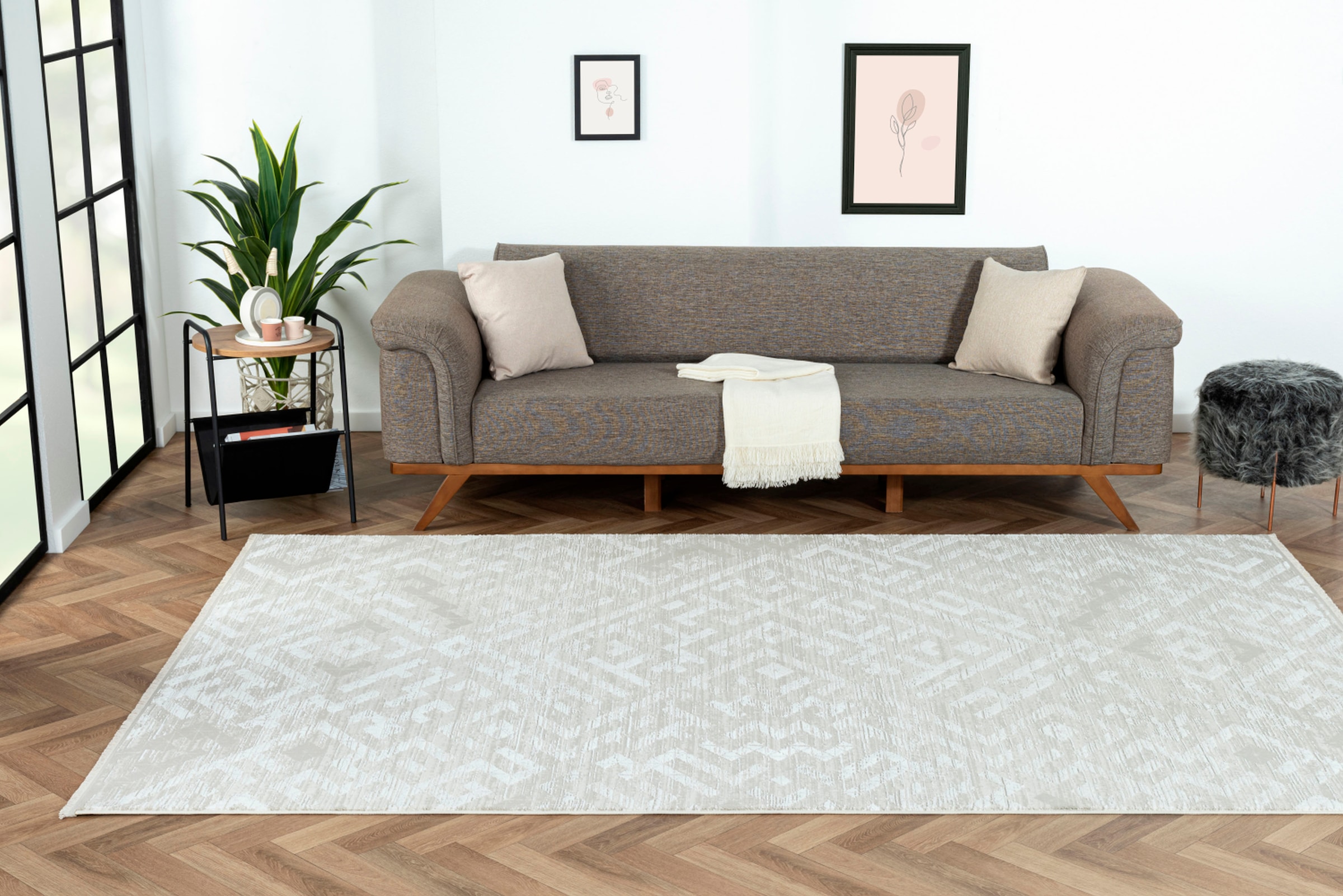 Myflair Möbel & Accessoires Teppich »My Type 2 Lagerräumung«, rechteckig, 10 mm Höhe, Kurzflor, Ethno-Style, besonders weich durch Microfaser, mit Fransen