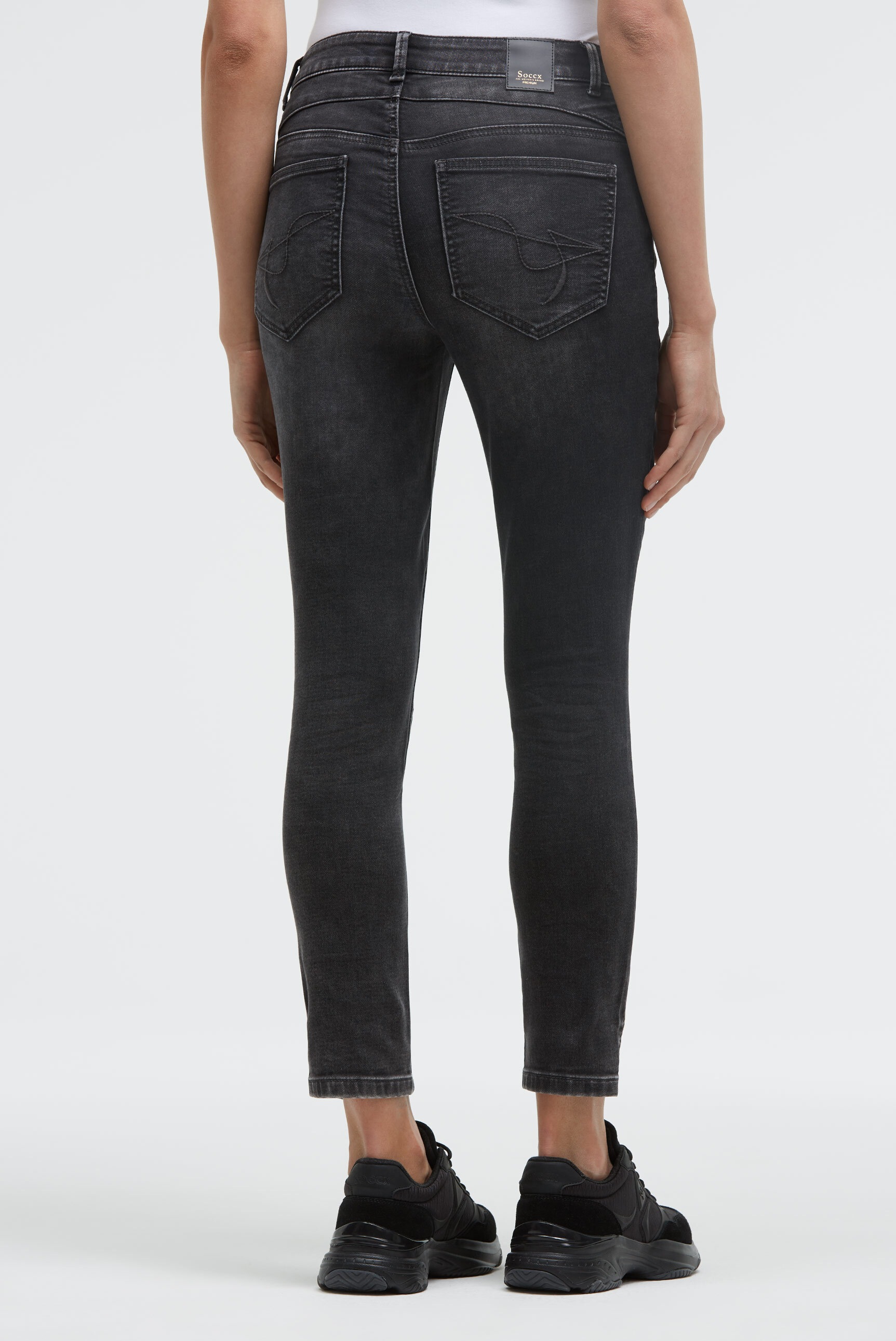 SOCCX Slim-fit-Jeans mit verkürztem Bein