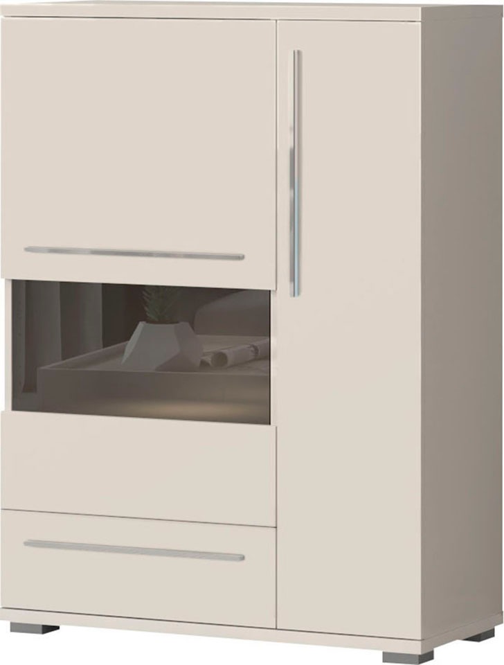 Places of Style Highboard "Piano Vitrine", UV lackiert, Soft-Close Funktion günstig online kaufen