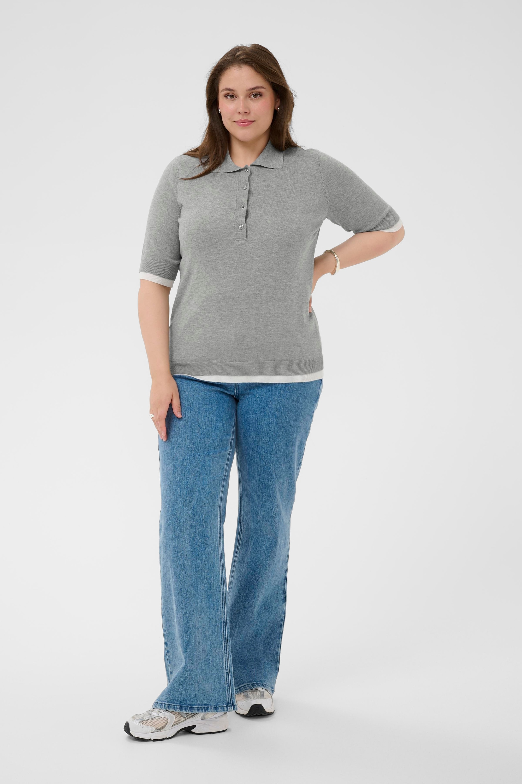 KAFFE Curve Blusentop »Damen Poloshirt KClizzy«