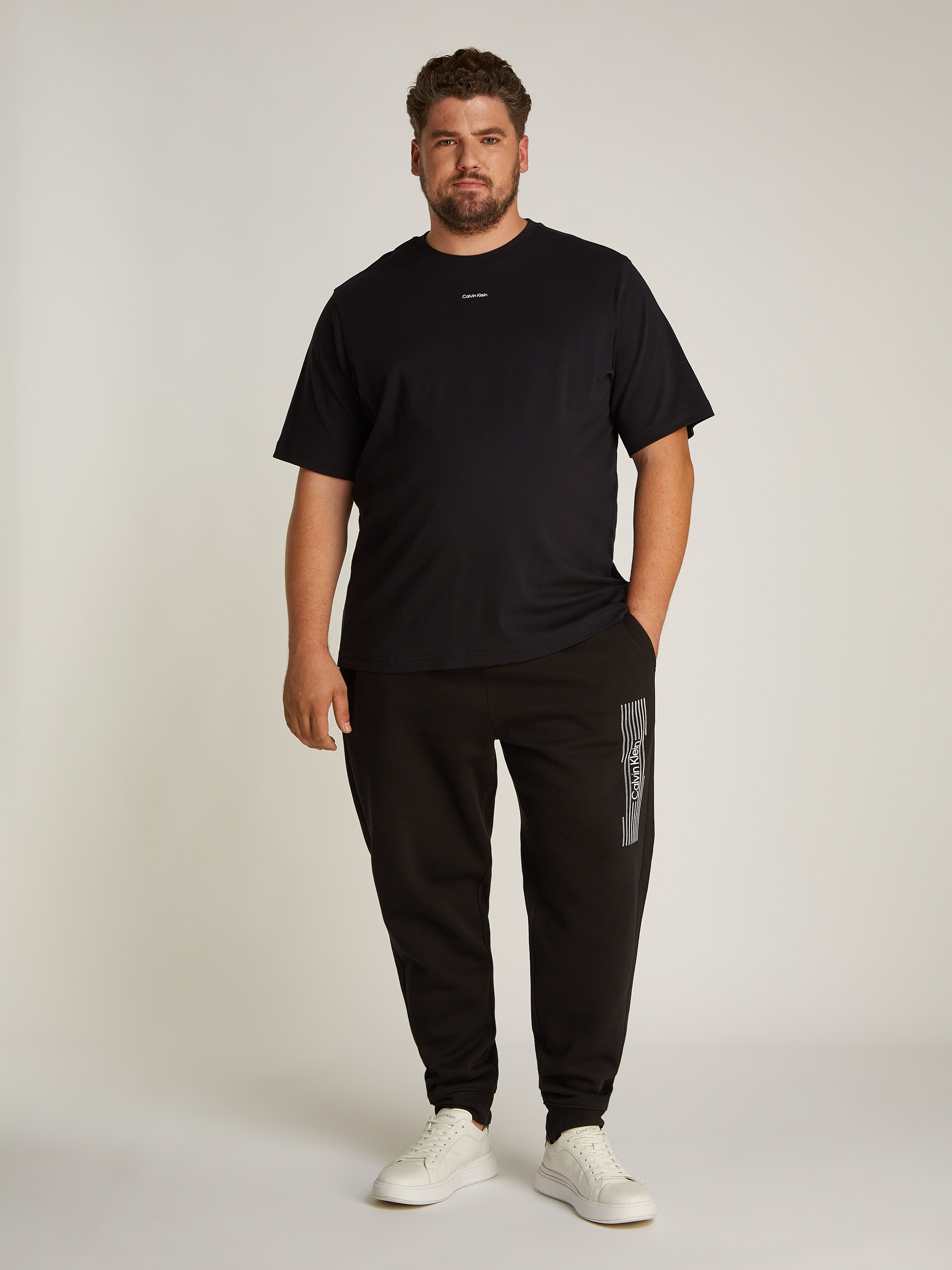 Calvin Klein Big&Tall T-Shirt »BT_NANO LOGO INTERLOCK T-SHIRT«, in Großen Größen mit Logoschriftzug