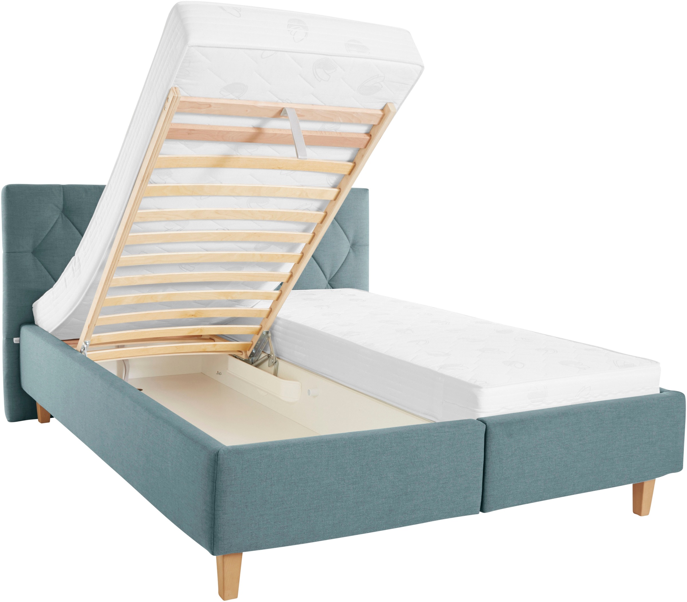 Guido Maria Kretschmer Home&Living Polsterbett »Sunley 100«, Kreuzsteppung, Kopfteilhöhe 102 cm, ohne oder mit Matratze/Lattenrost