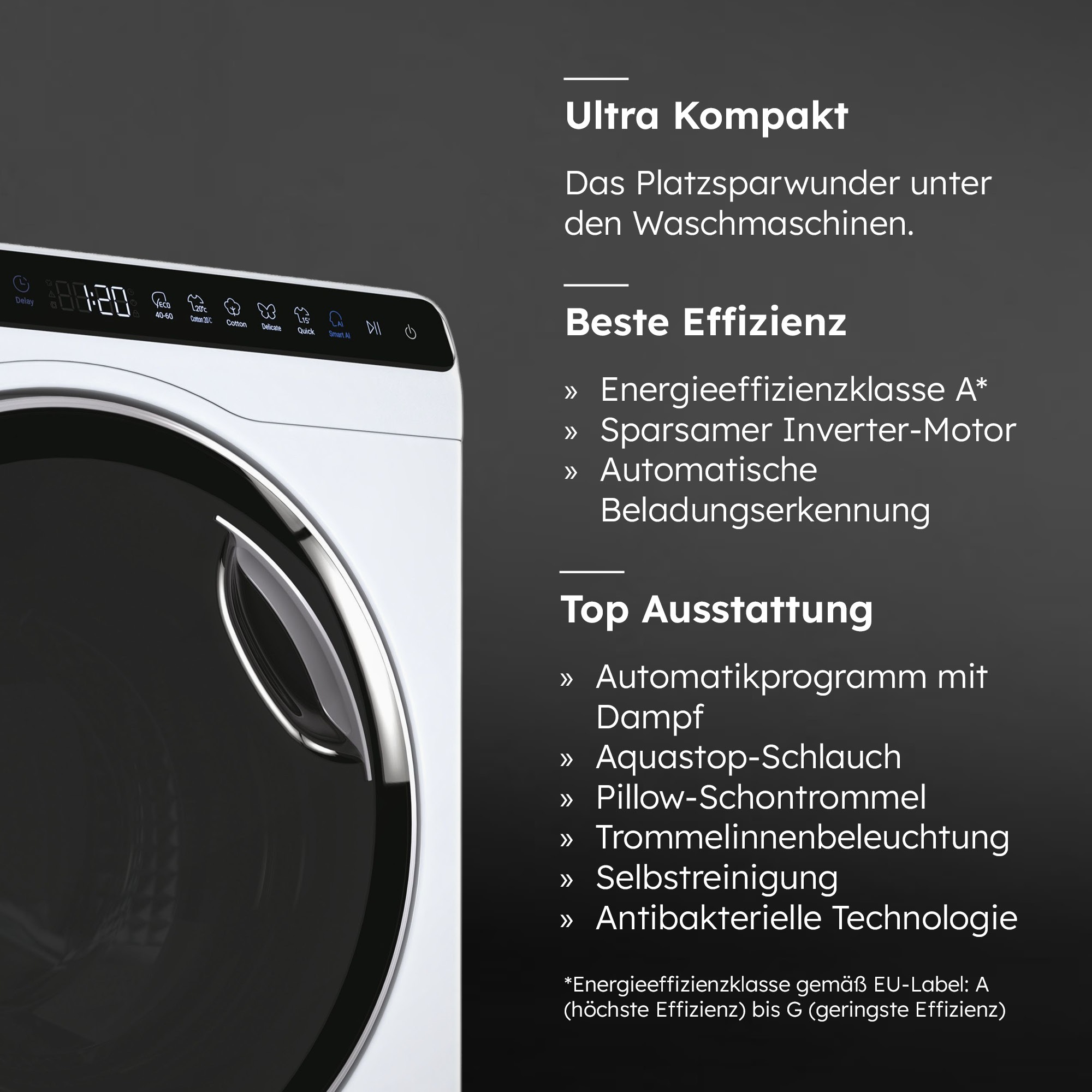 Thumbnail - Haier Waschmaschine MINI-WASHER "HW50-BP12307", 5 kg, 1200 U/min, besonders kompakte Maße (70 cm Höhe, 51 cm Breite)