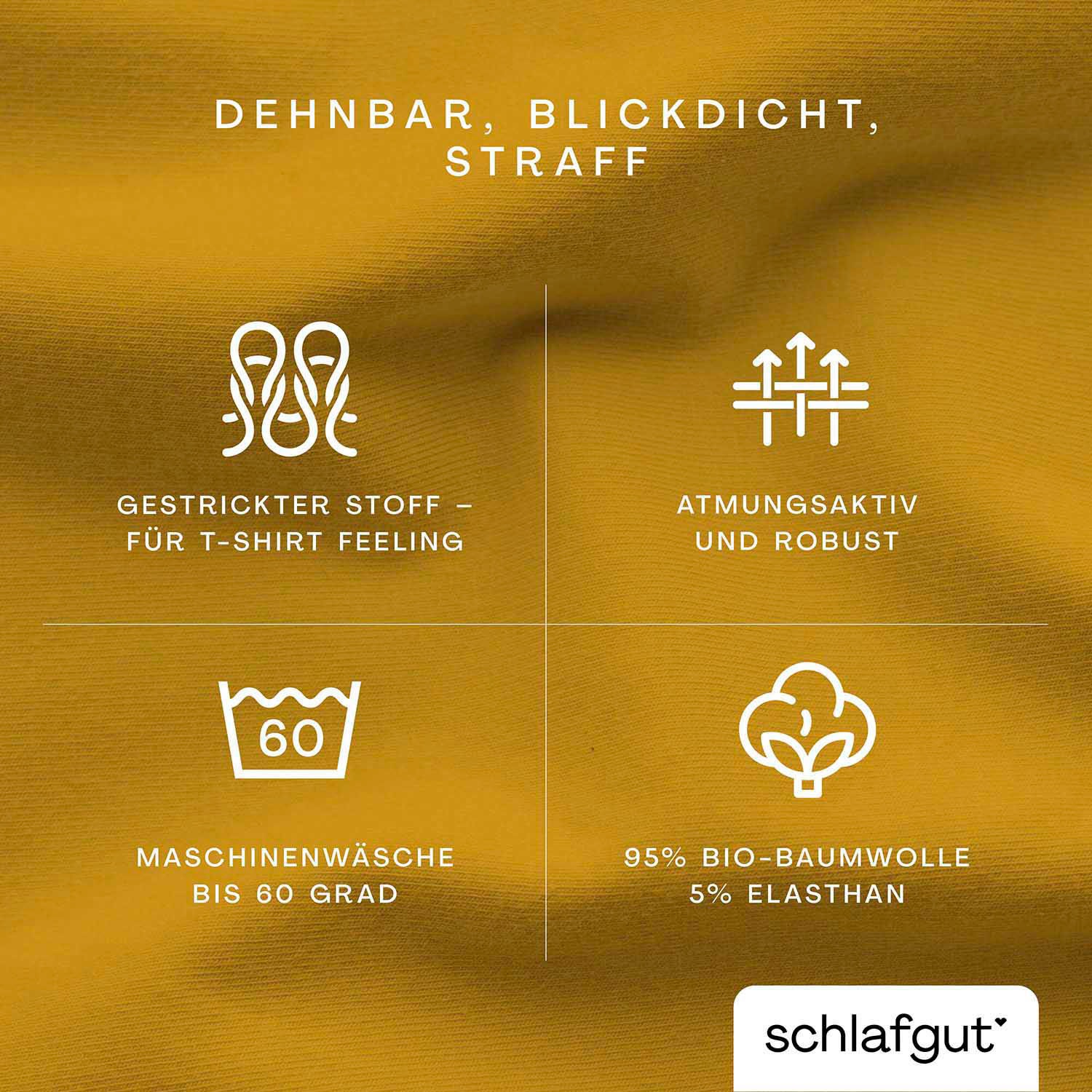 SCHLAFGUT Jersey Spannleintuch PURE 180x200cm Yellow Deep XL gelb