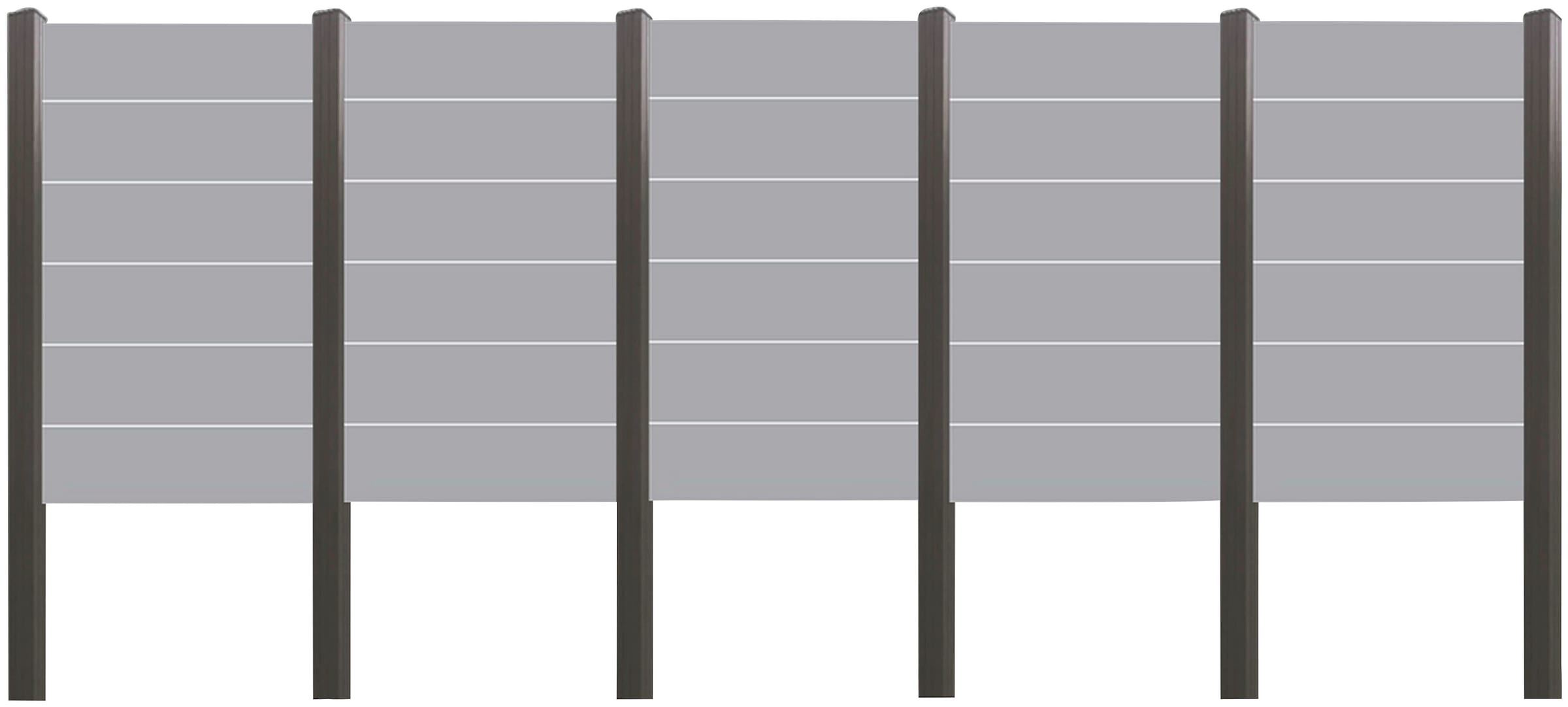 Sichtschutzelement »ROUNDROCK 3«, (Set), Satiniertes Glas in Aluminiumpfosten