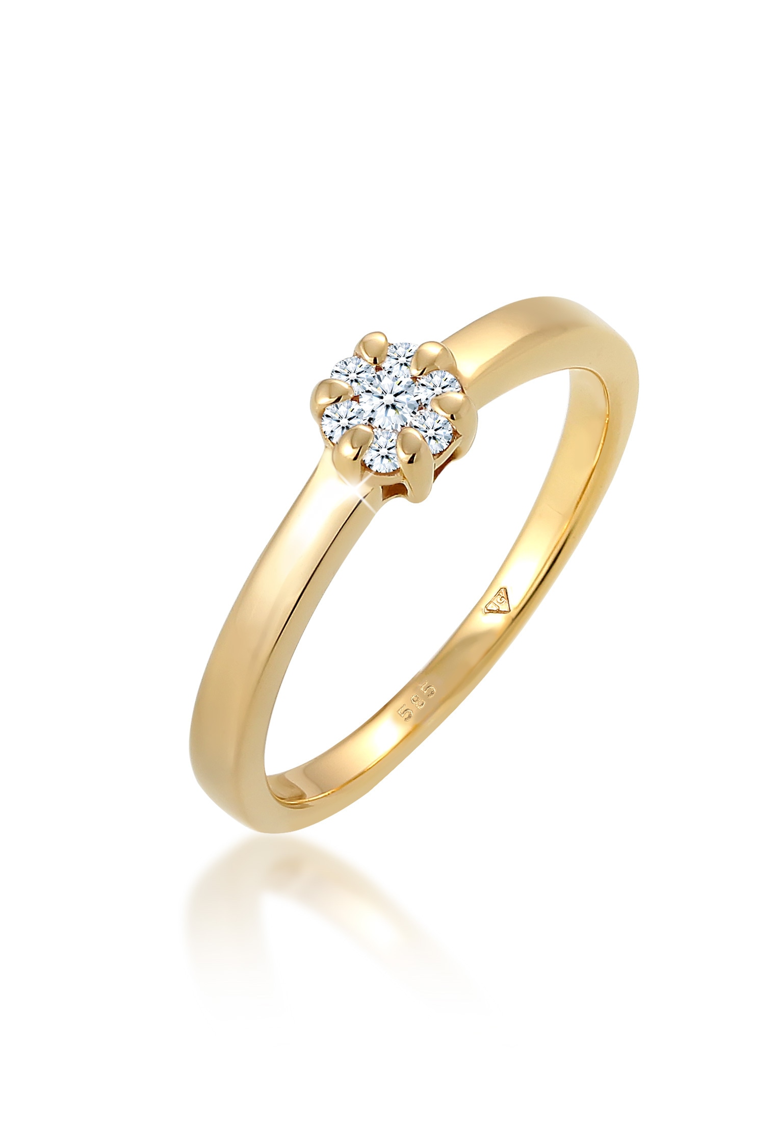 Verlobungsring »Blume Verlobung Diamant (0.12 ct.) 585 Gelbgold«
