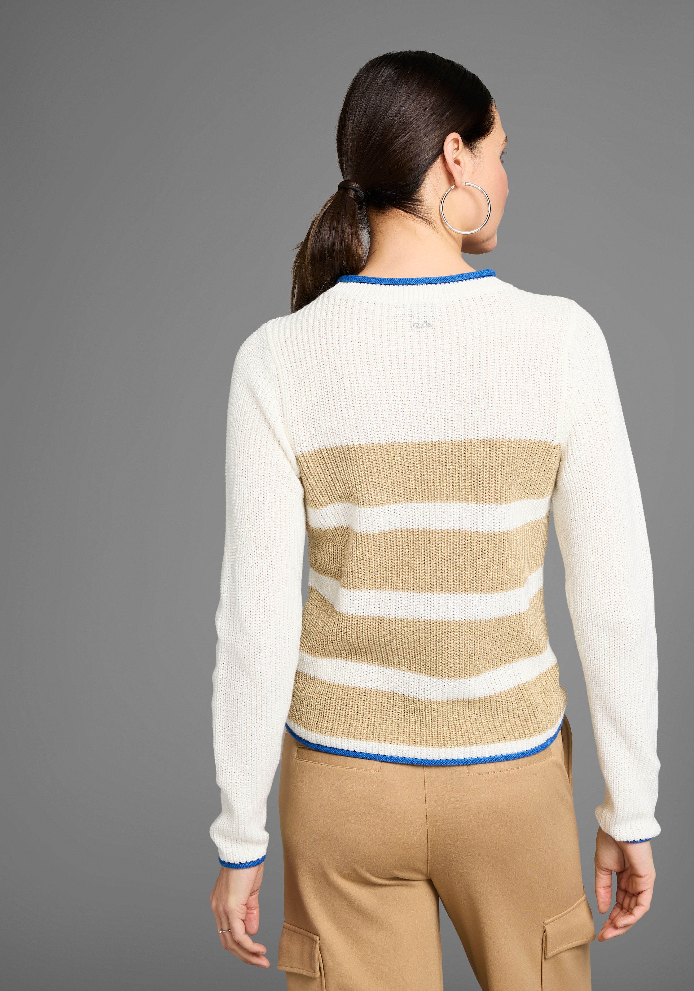 HECHTER PARIS Streifenpullover, mit Kontrastkante