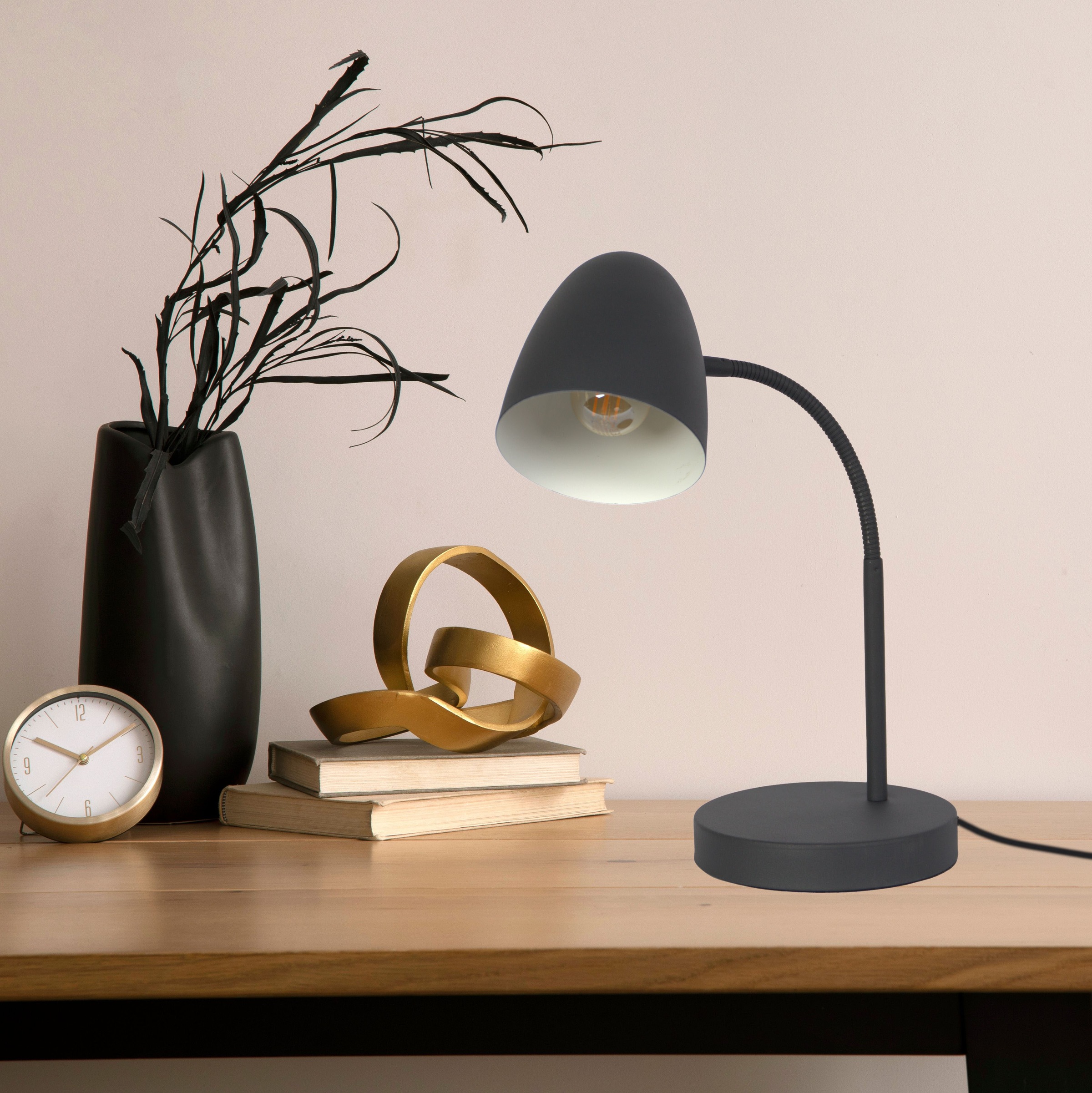 NOWA Tischleuchte »JASON« E14 1 Stk. Tischlampe, Fassung E14, mit praktischem Wippschalter, Höhe 40 cm