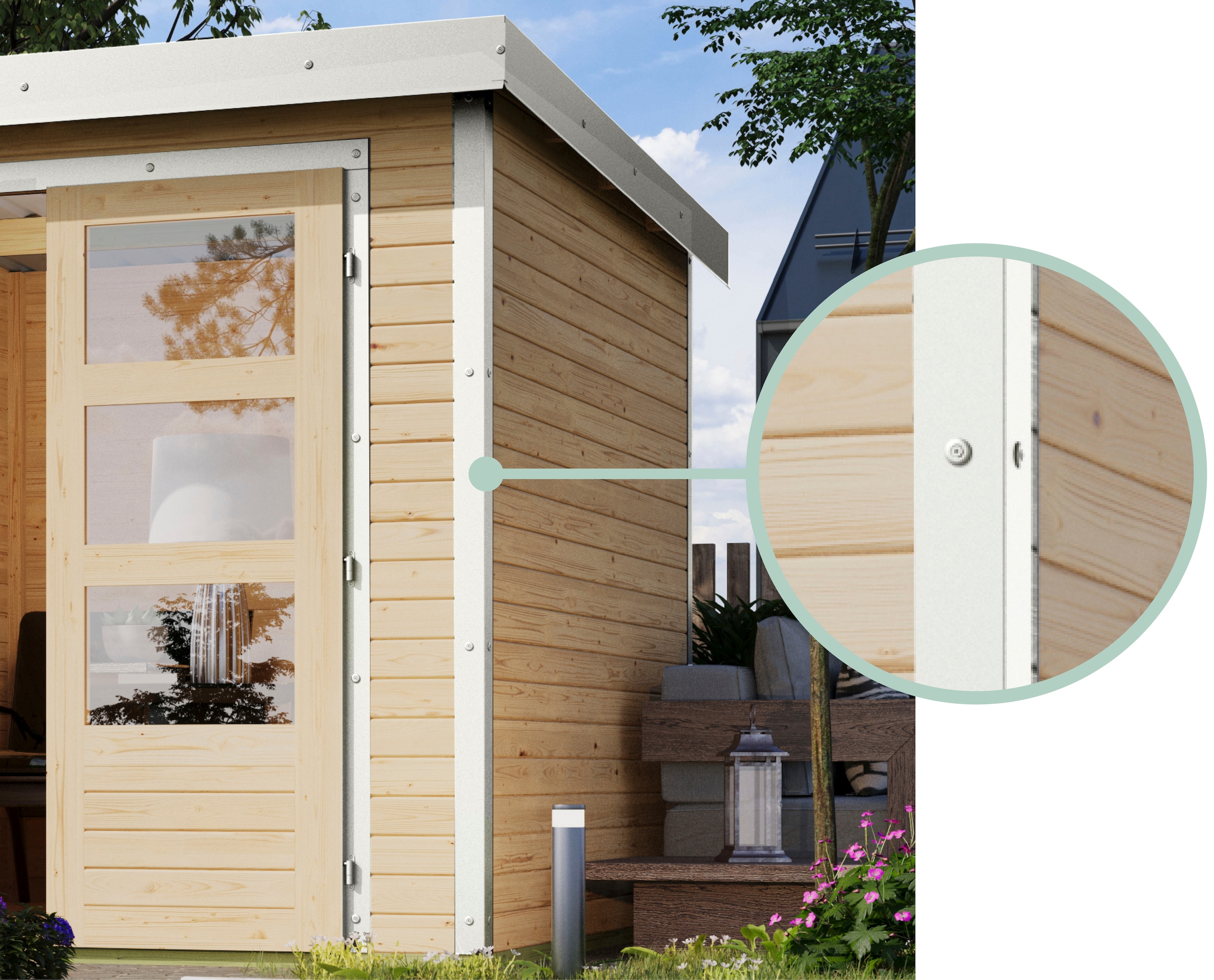 Karibu Gartenhaus »"Jupiter C"«, anthrazit/weiß