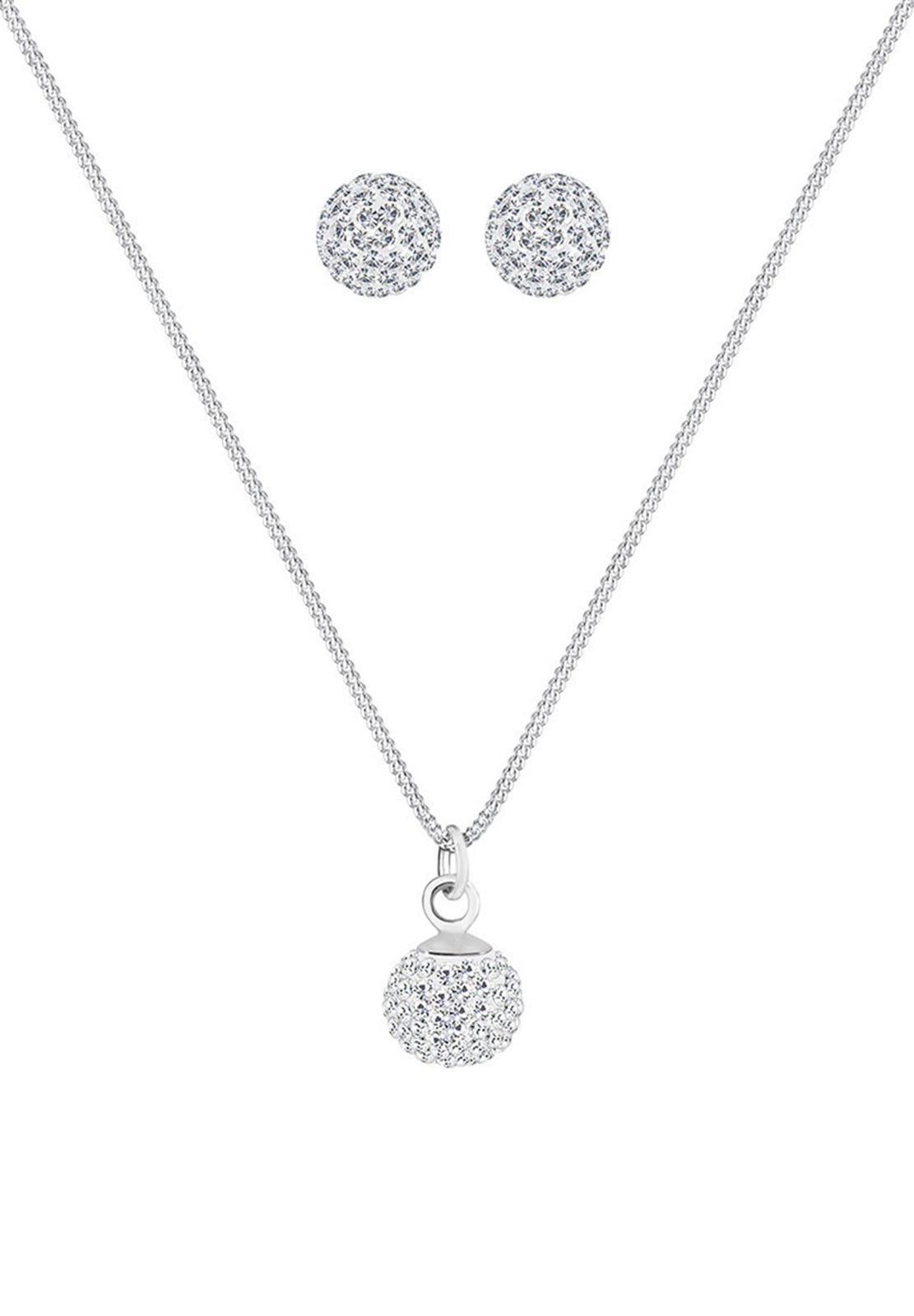 Elli Schmuckset »Kugel Kristalle Sterling Silber«