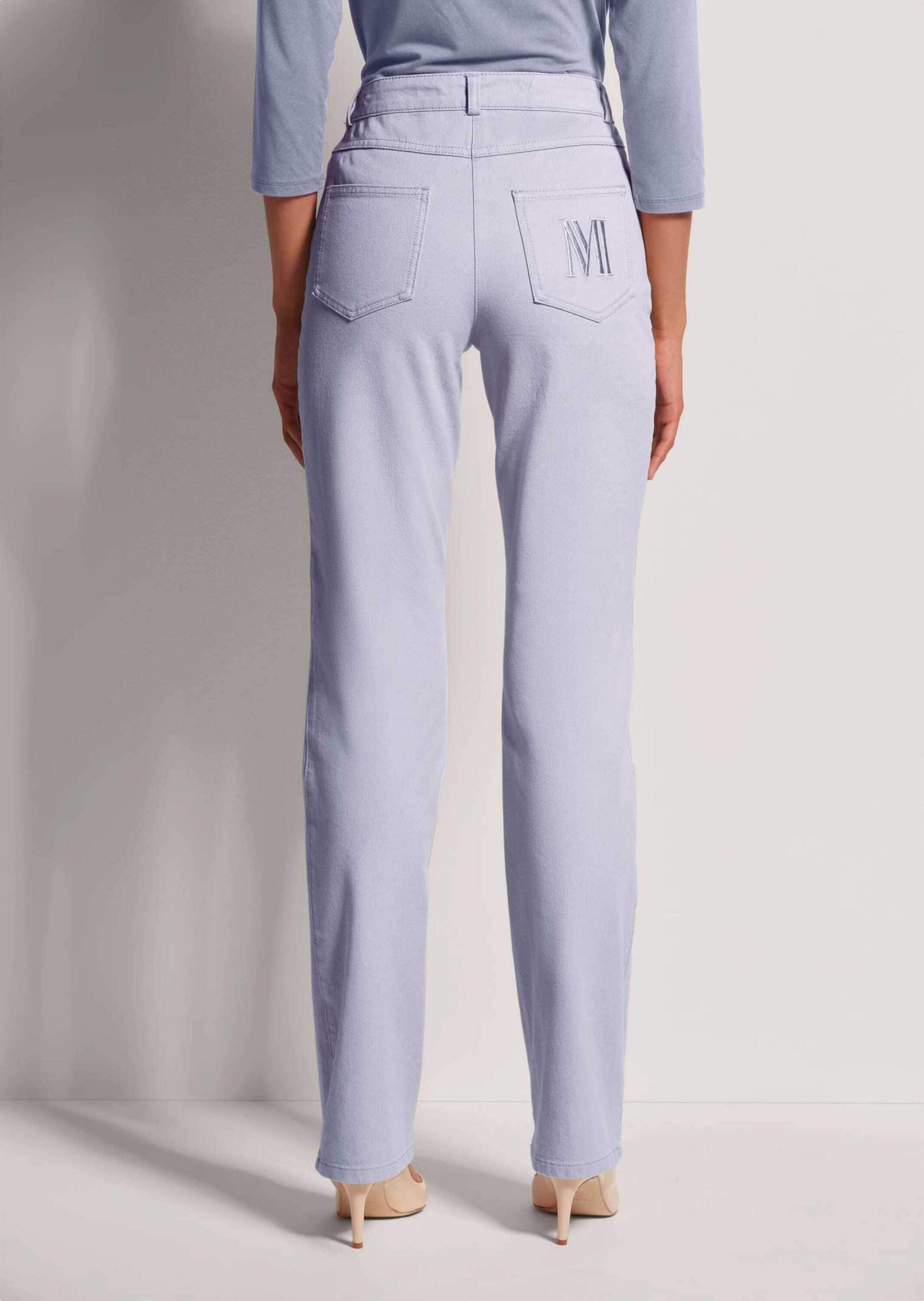 MADELEINE Regular-fit-Jeans »Denimhose Schmale Jeans im Five-Pocket-Style« Mit "M"-Stickerei auf der Gesäßtasche