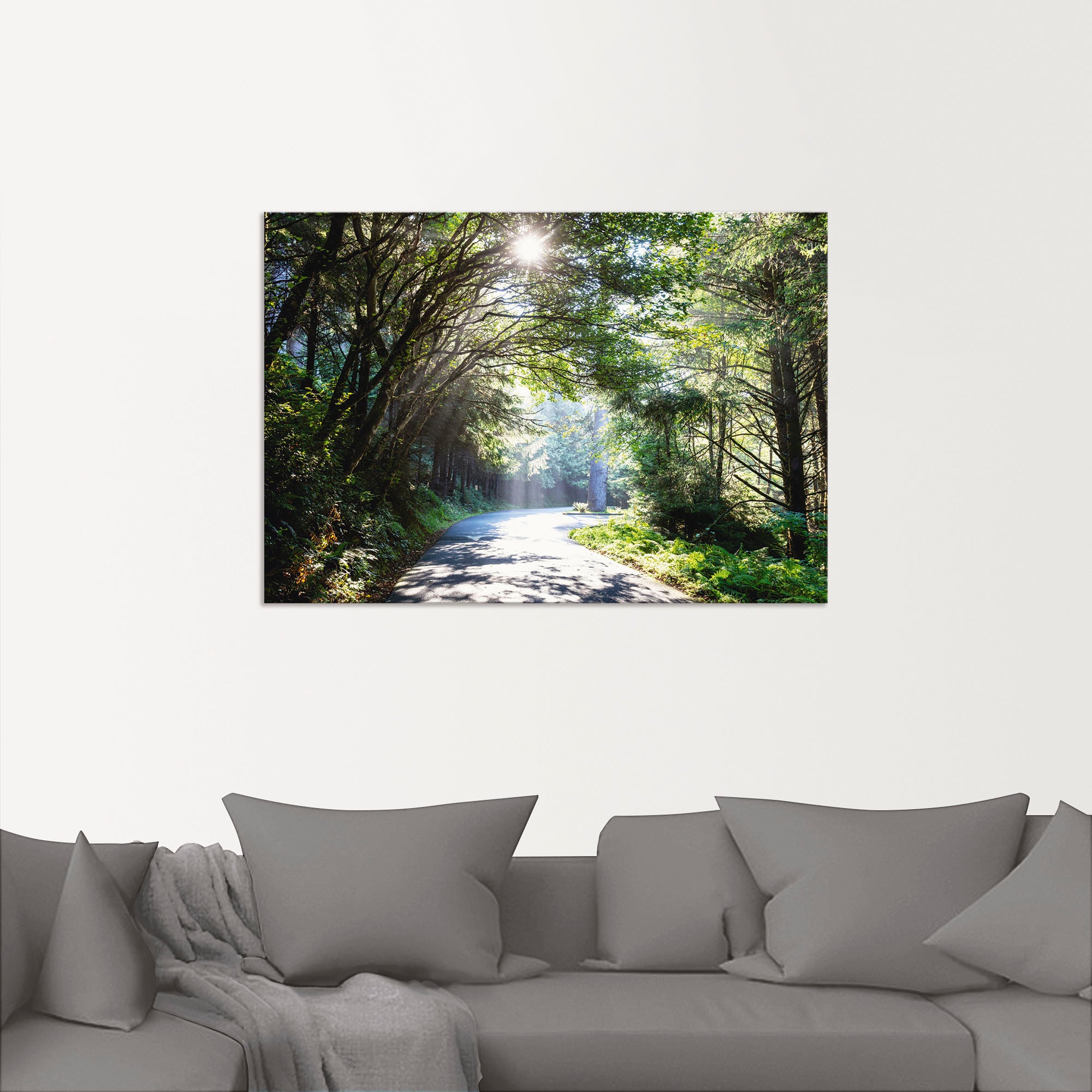 Artland Wandbild »Sonniger Wald«, Baumbilder, (1 St.), als Alubild, Outdoorbild, Leinwandbild, Poster in verschied. Größen
