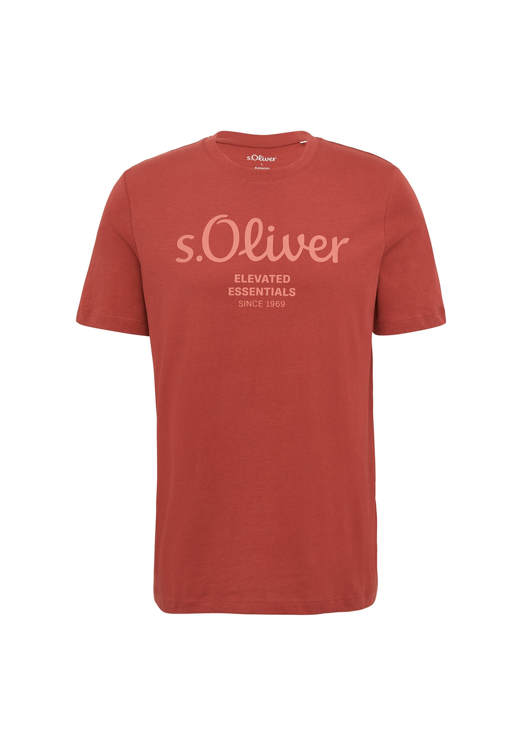 T-Shirt S.OLIVER "T-Shirt Logo T-Shirt 1er Pack", Herren, Gr. XXL, rot, Obermaterial: 100% Baumwolle CO., Shirts T-Shirt