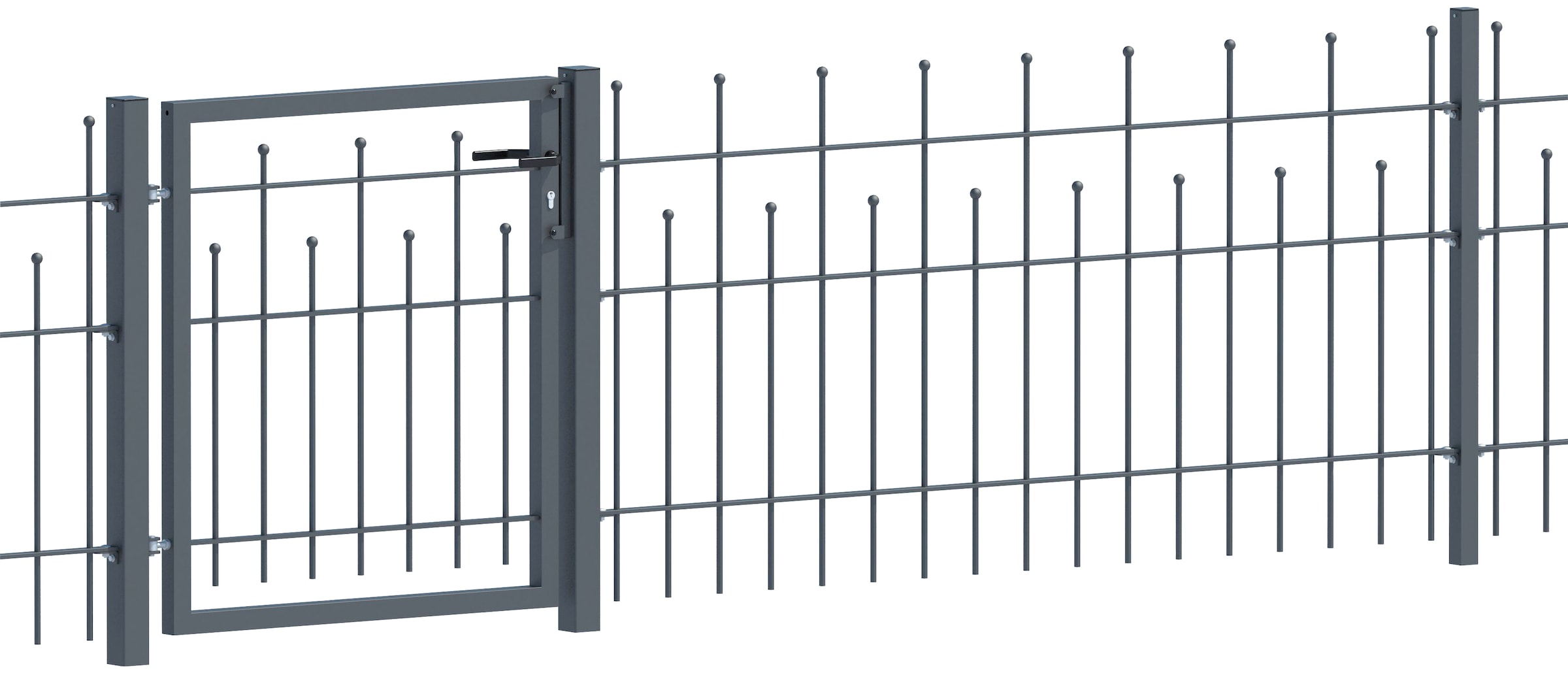 Alberts Metallzaun "Anbauset Madrid", Höhe: 49,5, 73,5 und 98,5 cm, Breite: 200 cm, zum Aufschrauben