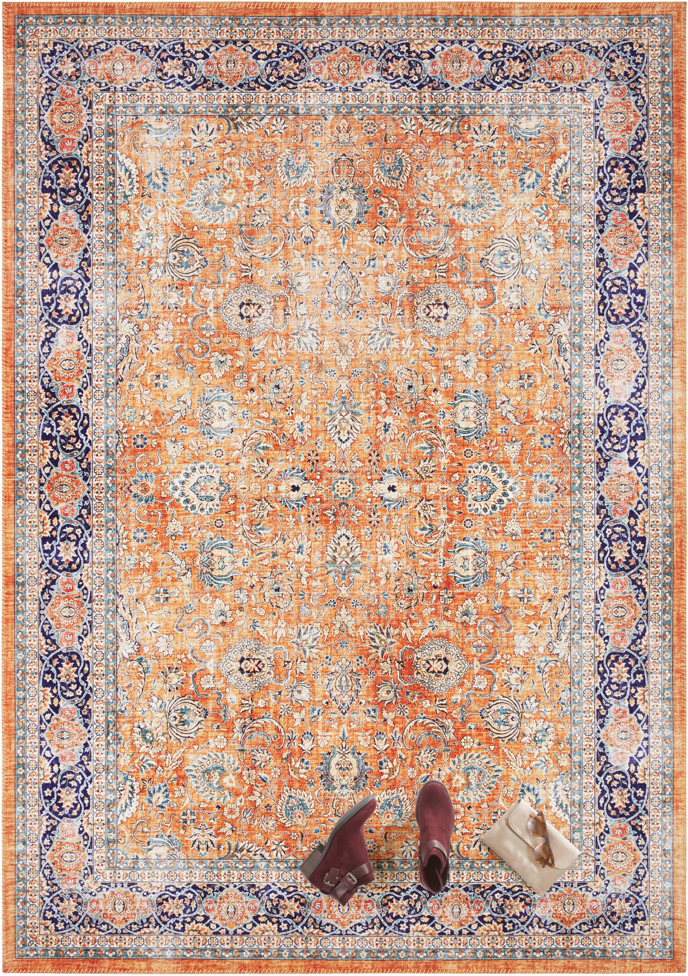 ELLE DECORATION Teppich »Keshan Maschad«, rechteckig, 5 mm Höhe, Orientalisch, Läufer, Kurzflor, Vintage, Wohnzimmer, Schlafzimmer