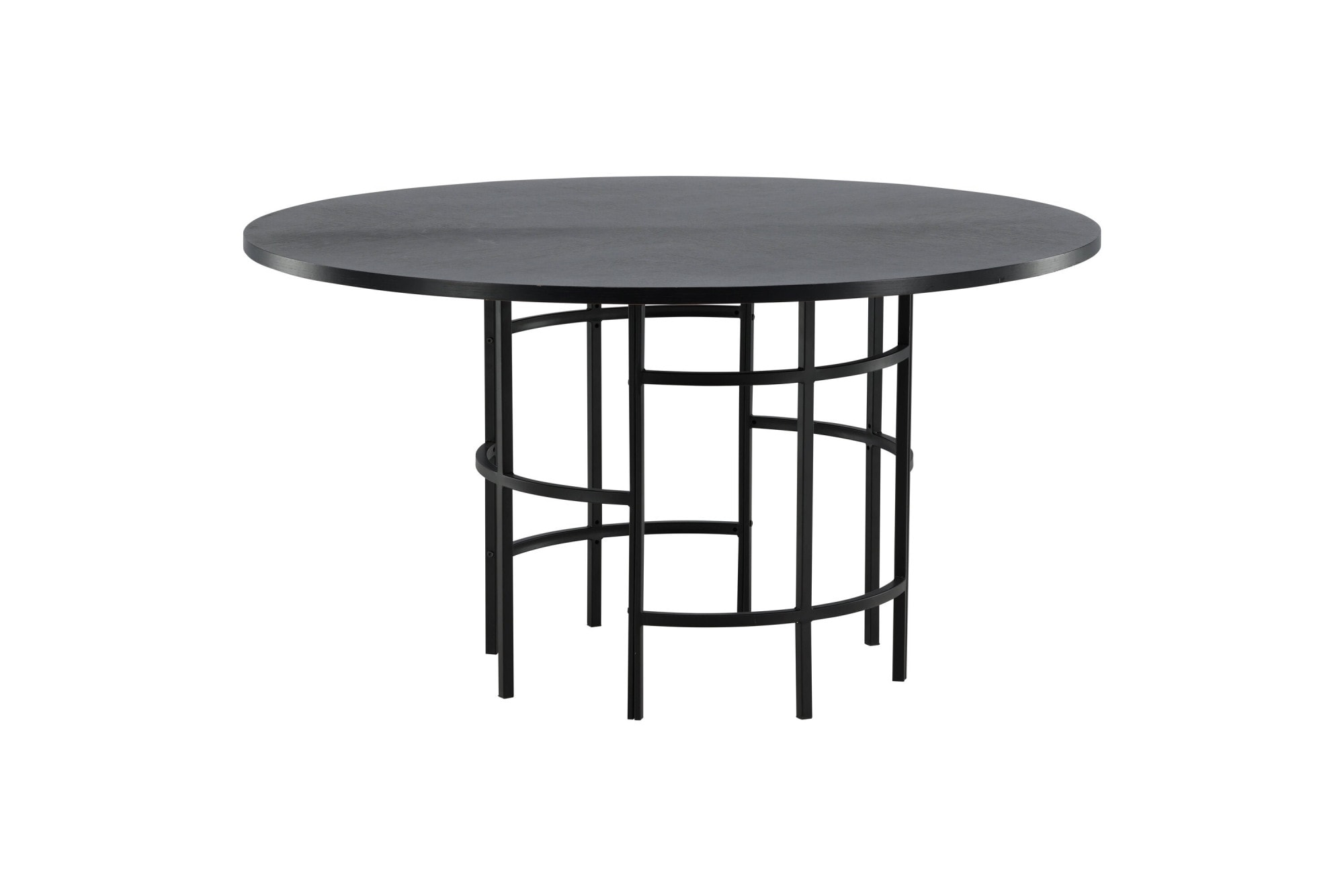 Venture Home Esstisch »Copenhagen, runder Esstisch in elegantem Schwarz, Ø 140 cm« Esszimmertisch, MDF, Holzfurnier-Optik, Metallgestell, rund, modern