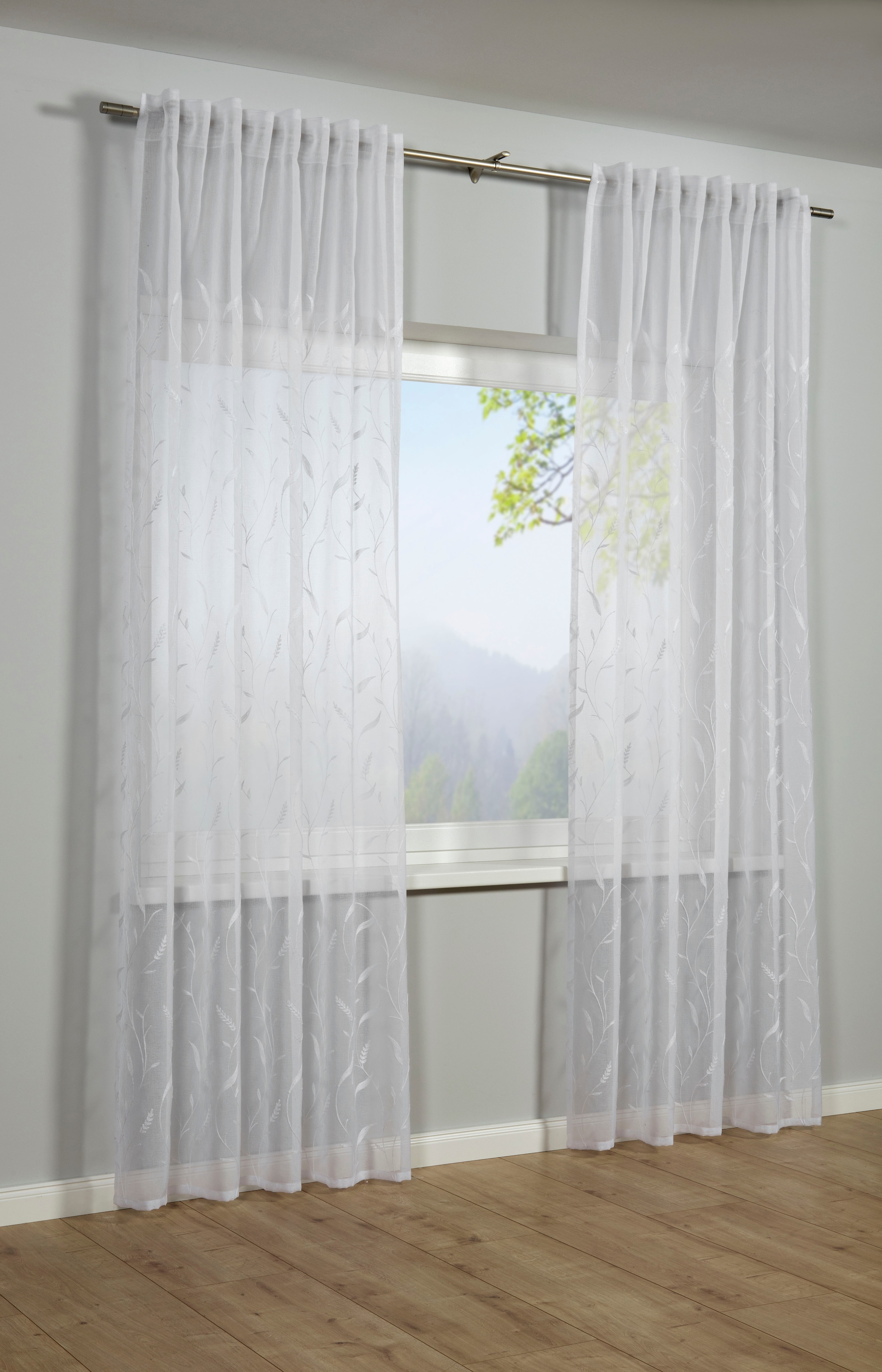 Sehlbach Gardine "Schal Dolly-Voile Ranke" Schlaufen 1 Stk. tlg. mit Gardin günstig online kaufen