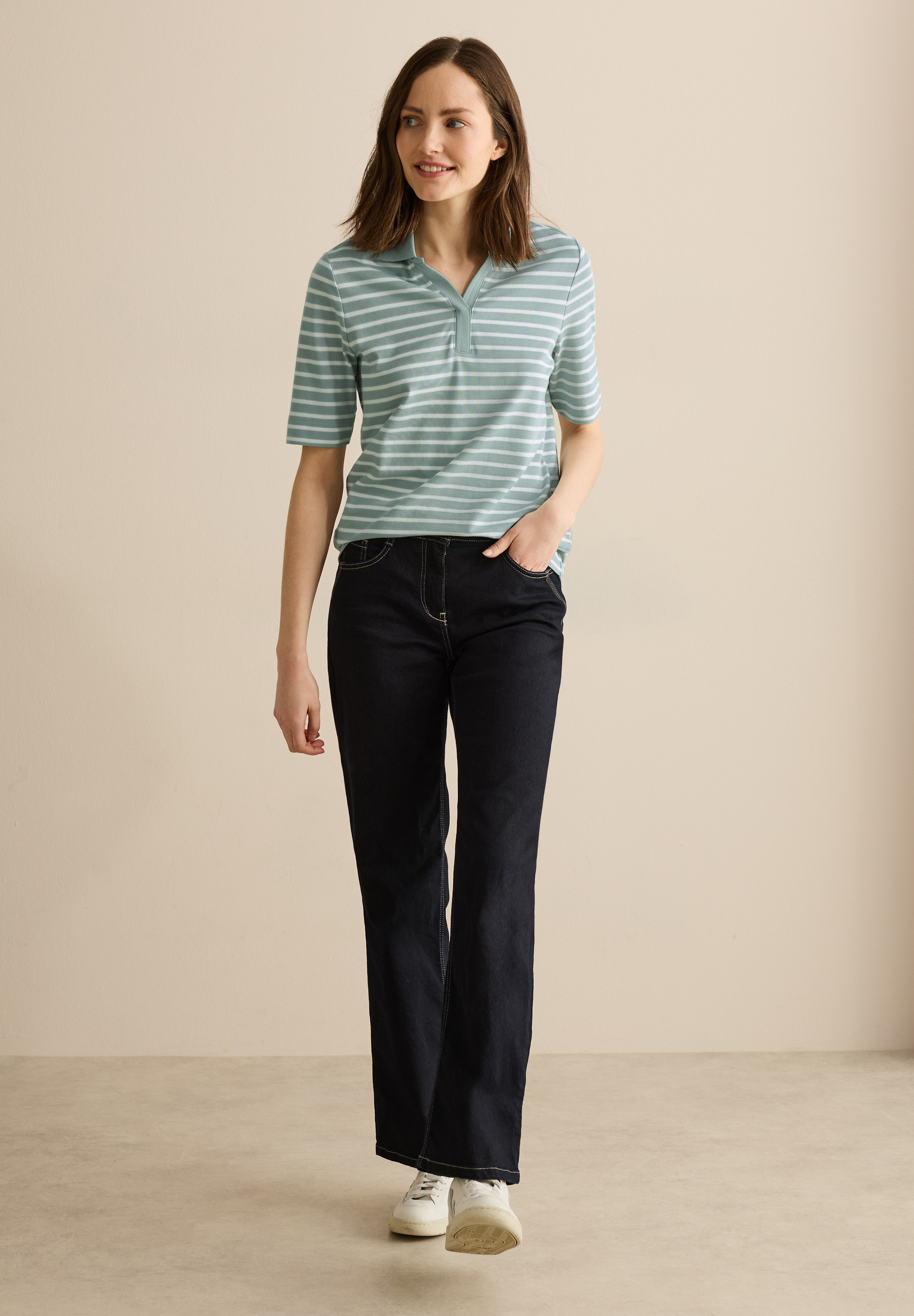 Cecil Poloshirt, aus softem Materialmix