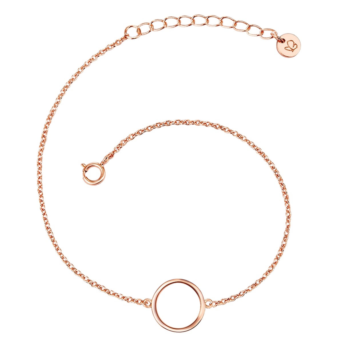 Damen Gliederarmband "A1333", Silber 925 (Sterlingsilber), rosa, GLANZSTÜCKE MÜNCHEN, Silber 925 (Sterlingsilber), Armbänder, aus Sterling Silber