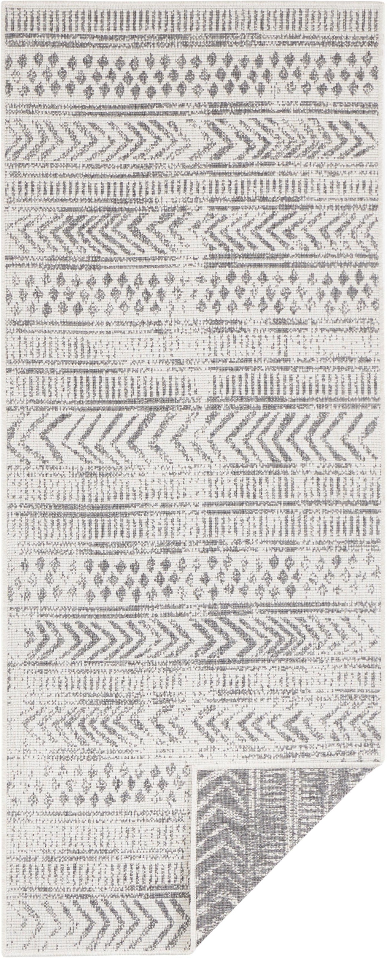 NORTHRUGS Teppich »BIRI Wendeteppich«, rechteckig, 5 mm Höhe, In-& Outdoor, Wetterfest, Balkon, Läufer, Wohnzimmer, Wasserfest, Boho