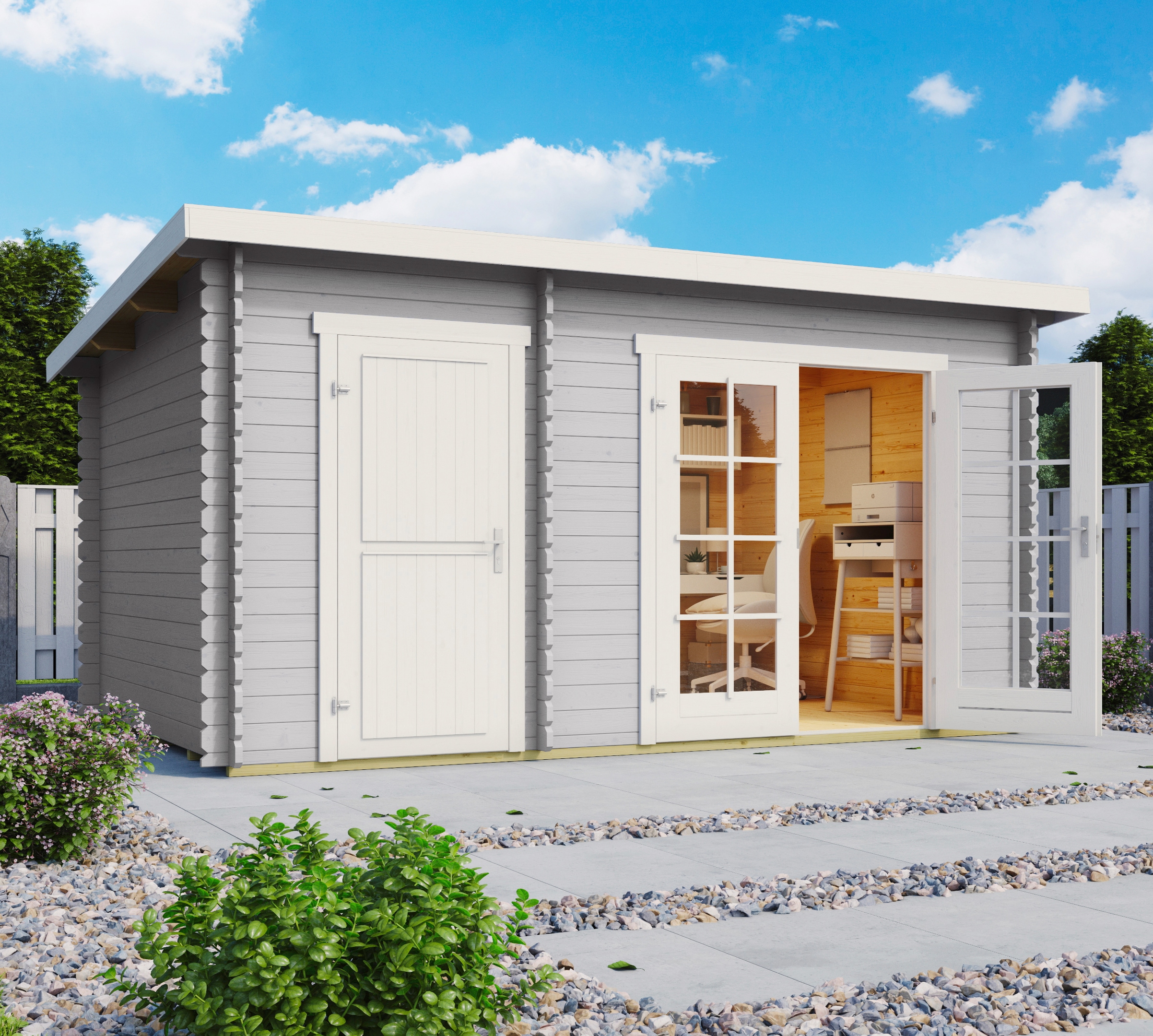 LASITA MAJA "Belmont 1" Blockbohlenhaus 28mm, 2-Raum