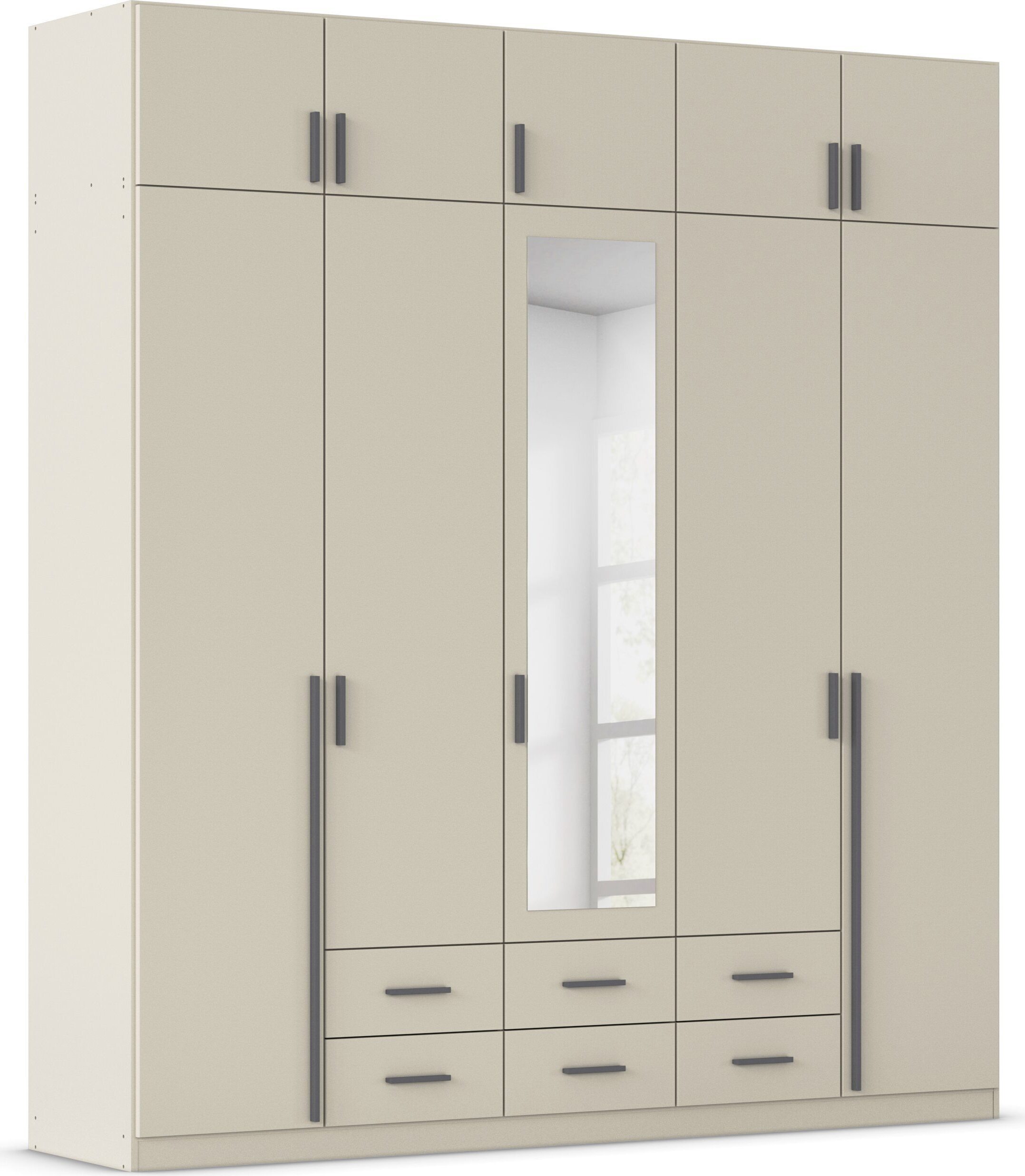 rauch Kleiderschrank "Schrank Garderobe Wäscheschrank GAMMA in 4 Breiten 91-226 cm" 3 verschiedene Ausstattungen BASIC/CLASSIC/PREMIUM (inkl. SOFT-CLOSE), mit Schubladen und Schrankaufsatz sowie Spiegel MADE IN GERMANY