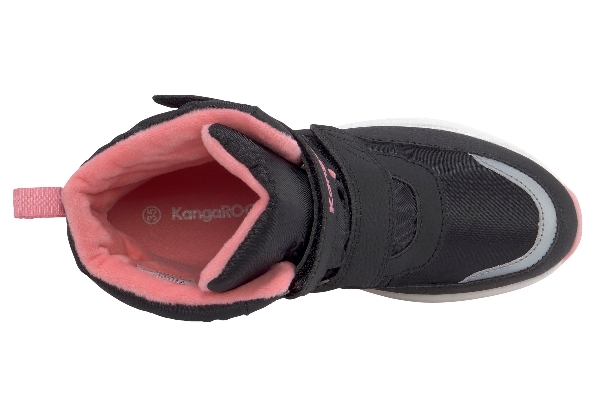 Winterstiefel KANGAROOS "KP-Nala V Roostex", Damen, Gr. 39, schwarz (schwarz, rosa), Synthetik, Textil, Schuhe Winterstiefel, Snowboots, Winterboots, Winterschuhe, wasserdicht mit Klettverschluss 3