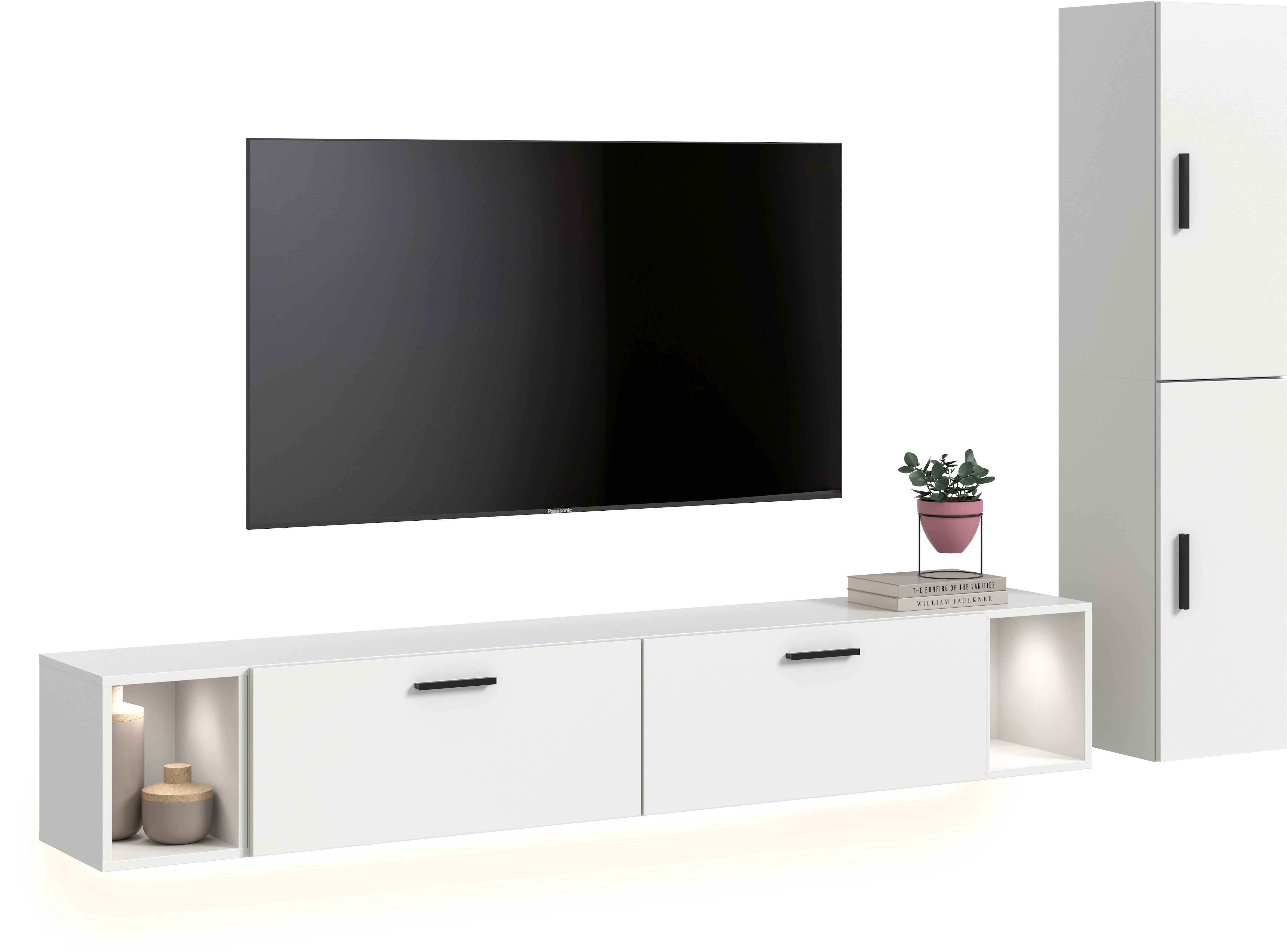 Home affaire Schrank-Set "ENESTE, 6-teilig, in verschiedenen Farben, individuell kombinierbar" verschiedenste Kombinationmöglichkeiten, stehend oder hängend, 2 Stk. tlg.