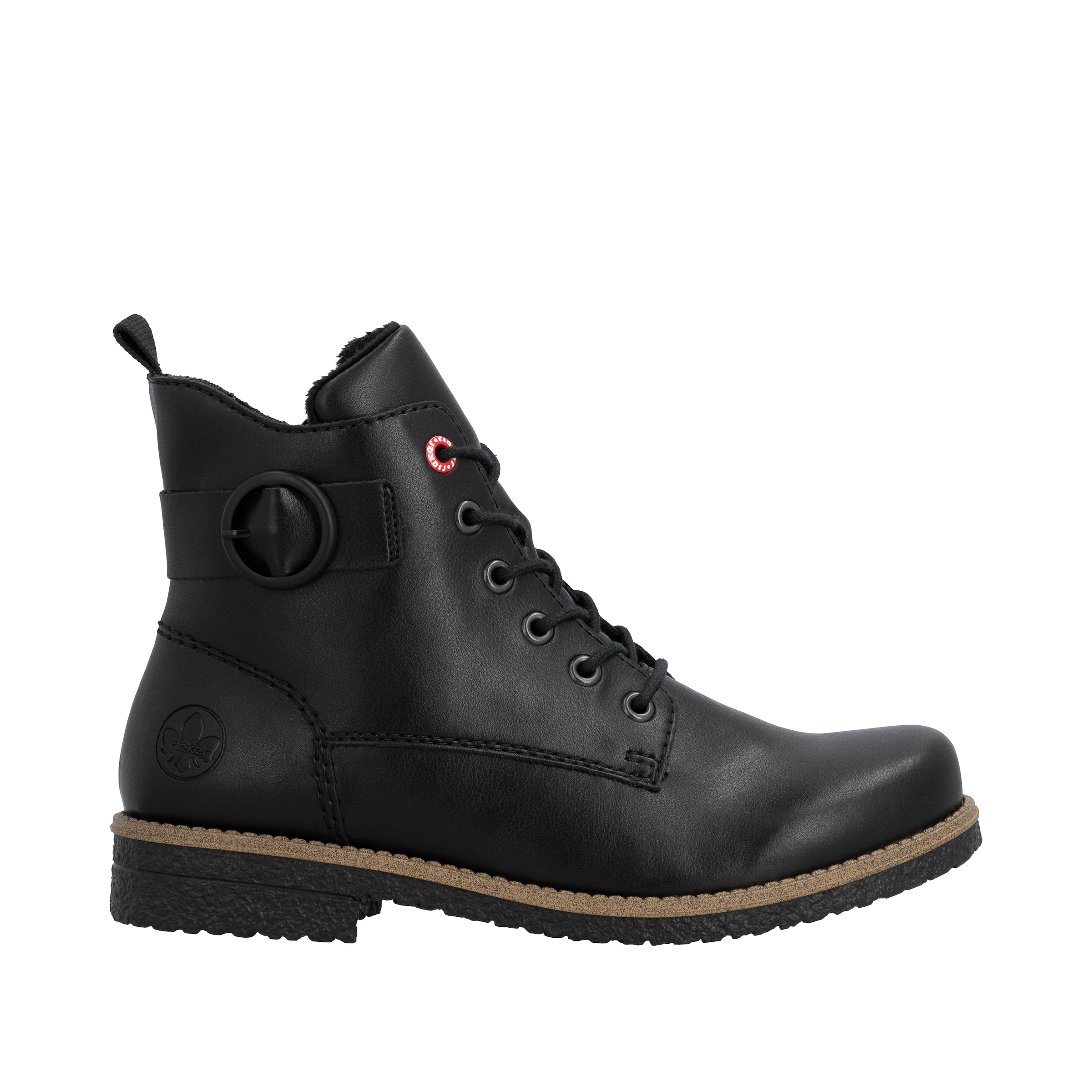 Rieker Schnürstiefelette, Schnürboots, Stiefelette, Blockabsatz mit dekorativer Zierschnalle