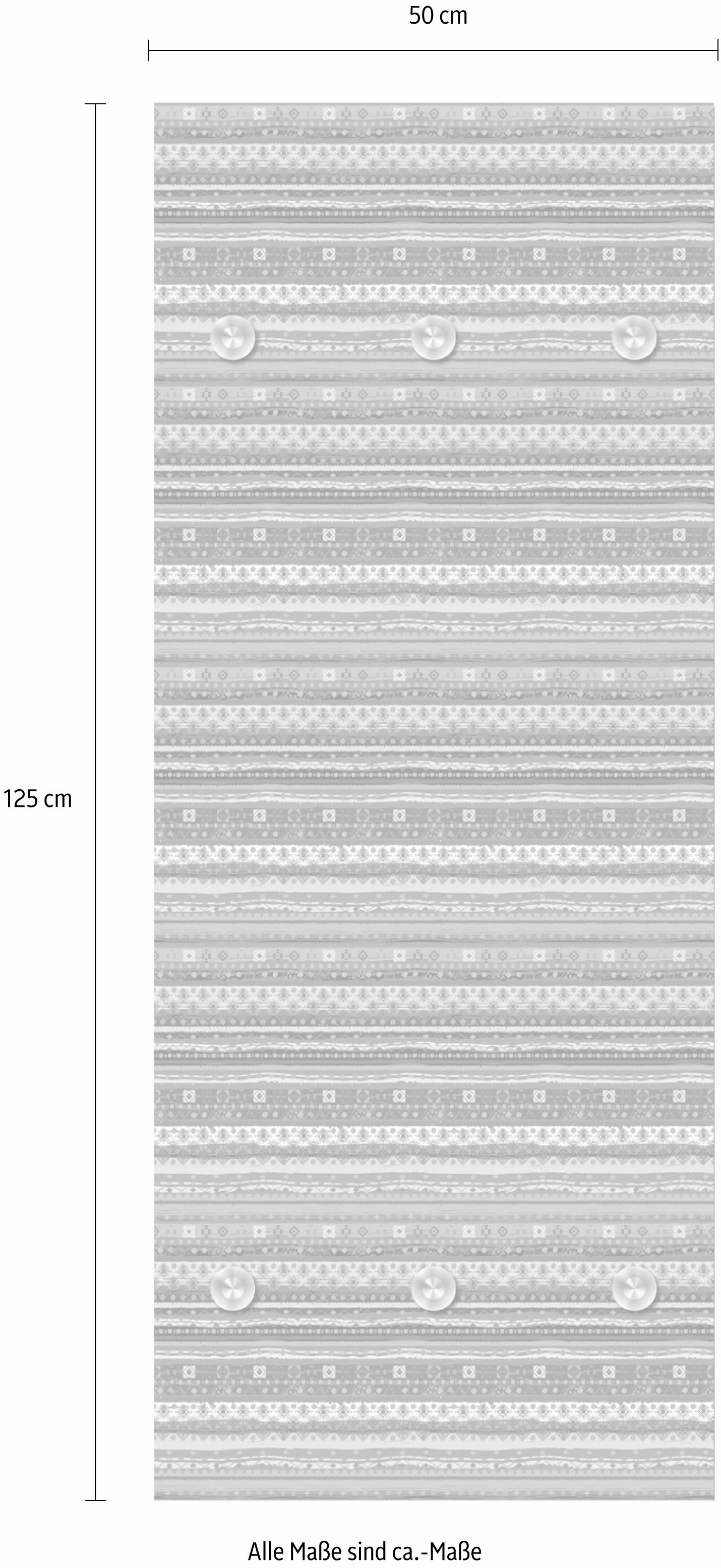 queence Garderobenleiste »Streifen quer«, mit 6 Haken, 50 x 120 cm
