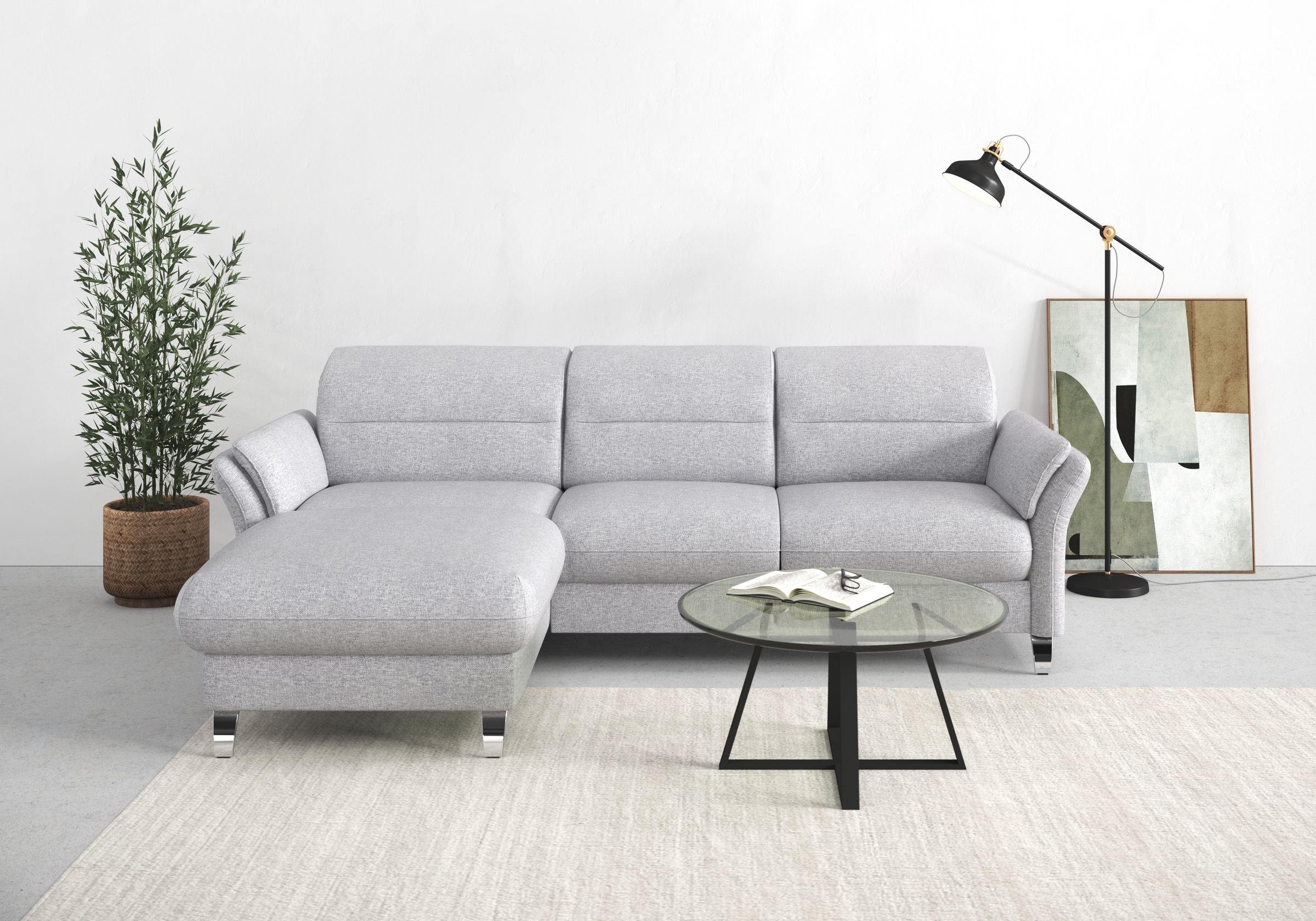 Thumbnail - sit&more Ecksofa "Grenoble L-Form mit Federkern", wahlweise mit Bettfunktion, Bettkasten, Arm- und Kopfteilverstellung