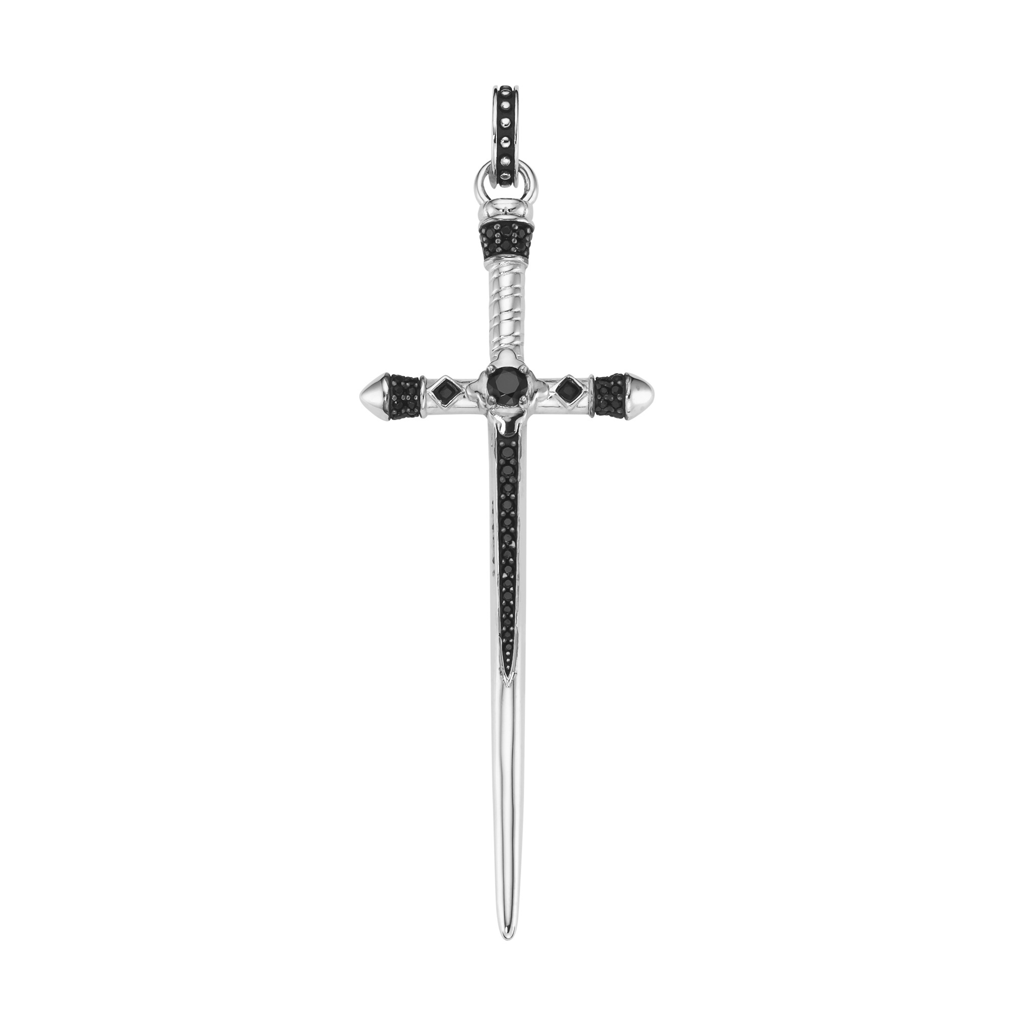 GIORGIO MARTELLO MILANO Kreuzanhänger »Schwert mit schwarzen Spinellen, Silber 925« ()