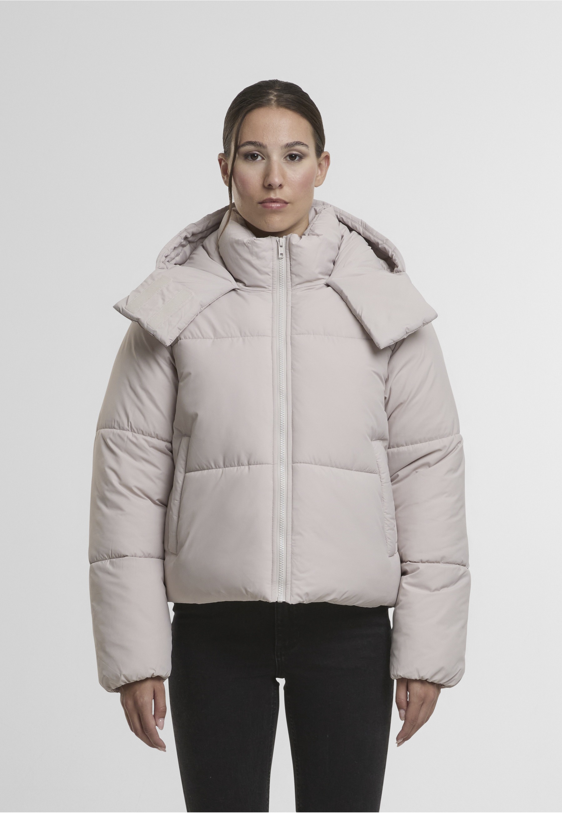 URBAN CLASSICS Winterjacke »Urban Classics Ladies Hooded Collar Puffer Jacket« 1 Stk. tlg. mit Kapuze