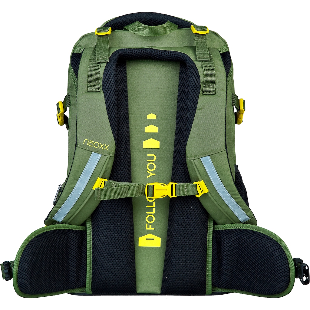 neoxx Schulrucksack »Active, Ready for Green«, reflektierende Details