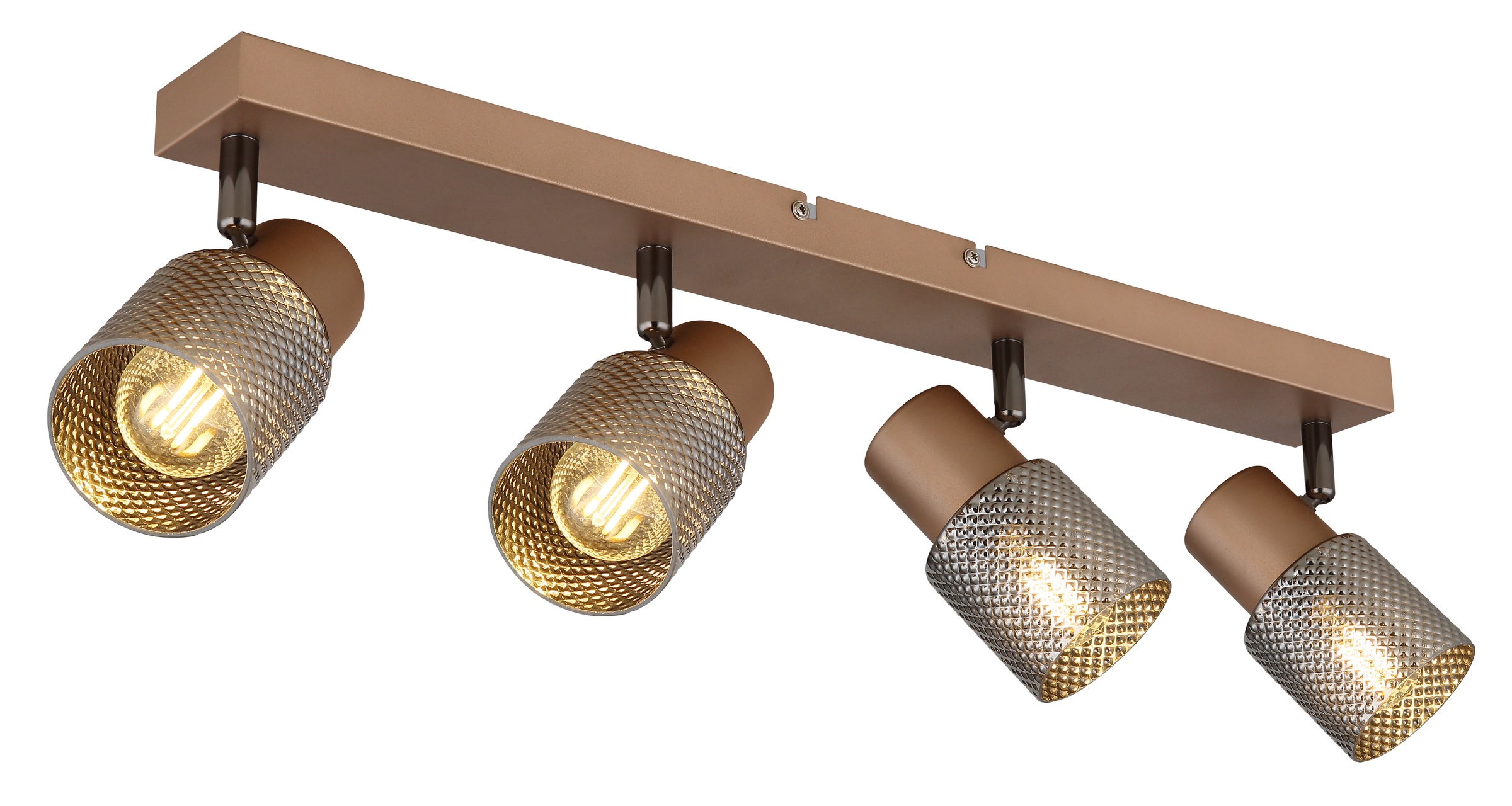 GLOBO LIGHTING Deckenstrahler »SATELLA«, Leuchtmittel E14 | ohne Leuchtmittel, Deckenspot/kaffeefarben/Glaskupferfarb./Kristalleffekt/Flur/Wohnzimmer
