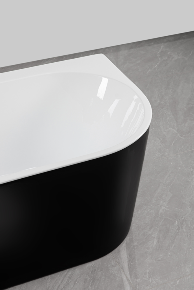 Sanotechnik Badewanne »Jamaica« Höhe 58 cm mit Ablaufstöpsel | verstellbare Füße | Überlauf 170x75x58cm schwarz glänzend, Acryl Badewanne rechts