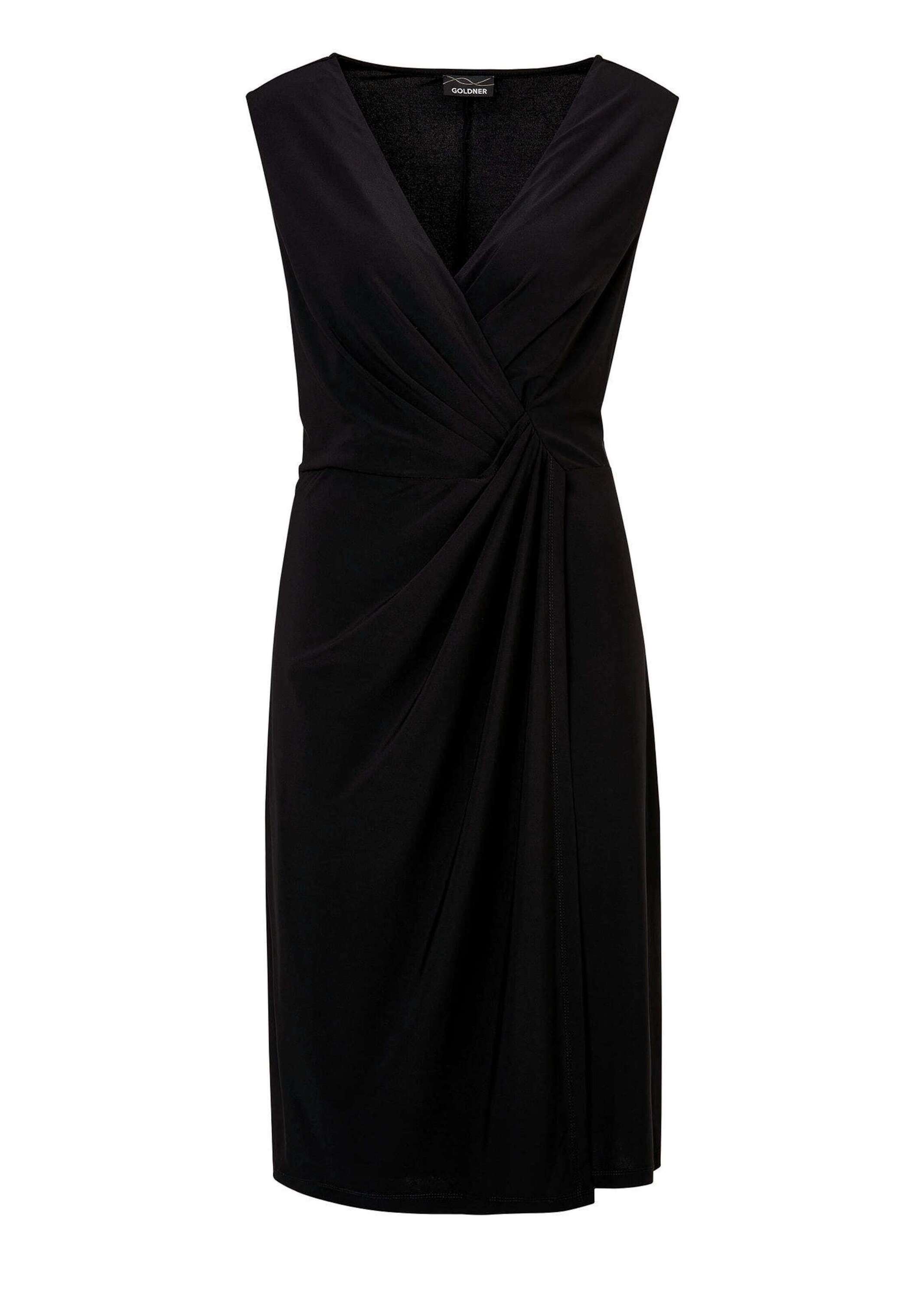 GOLDNER Abendkleid "Kurzgröße Cocktailkleid mit Raffungen" Falten