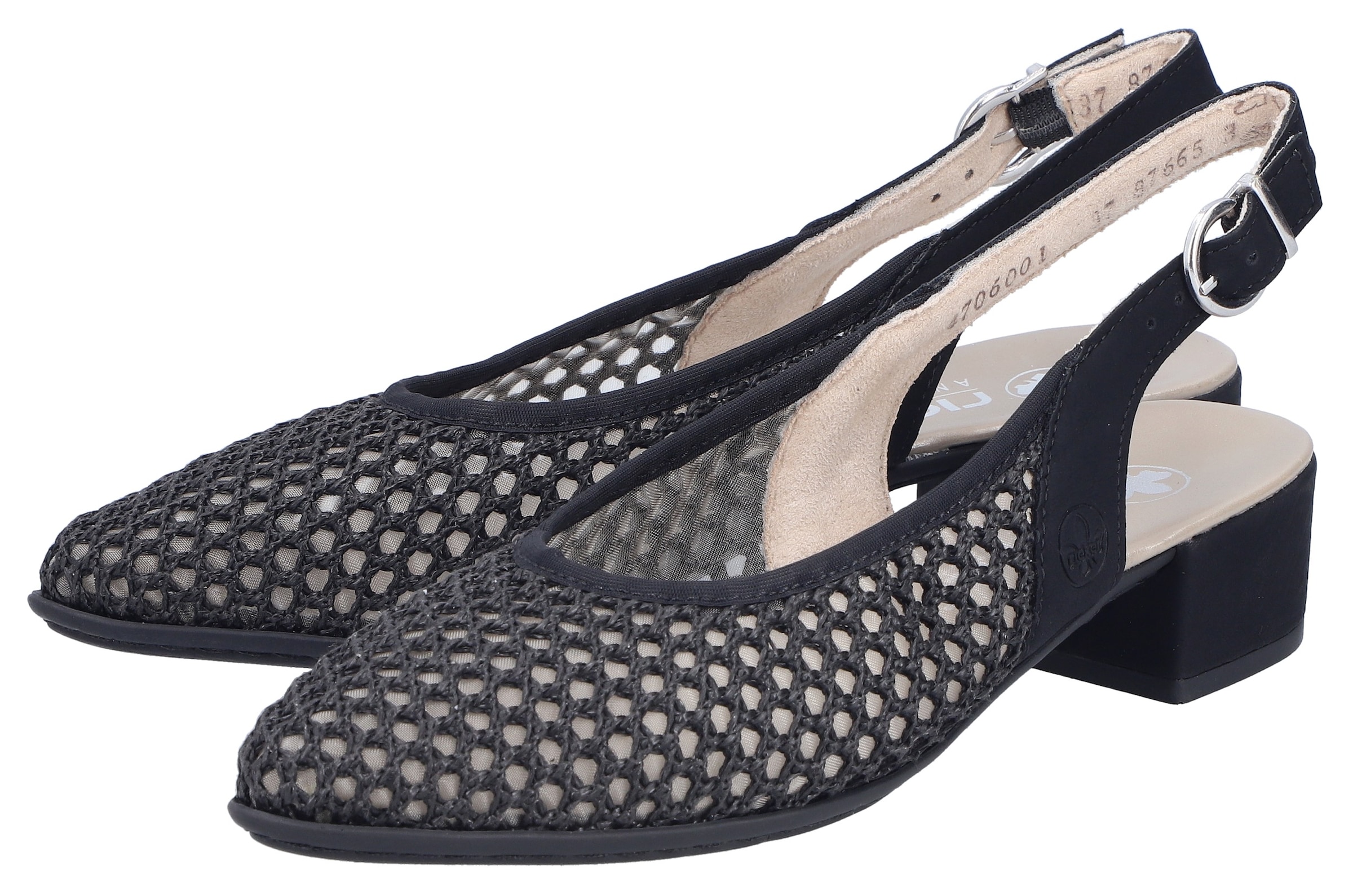 Rieker Slingsandale  Sommerschuh, Festtagsschuh, Blockabsatz, mit Riemchen