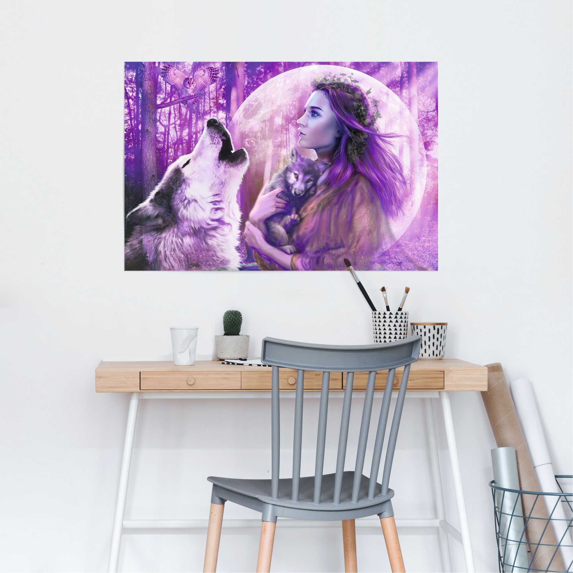 Reinders Poster "Vollmond Wölfe", (1 St.) günstig online kaufen