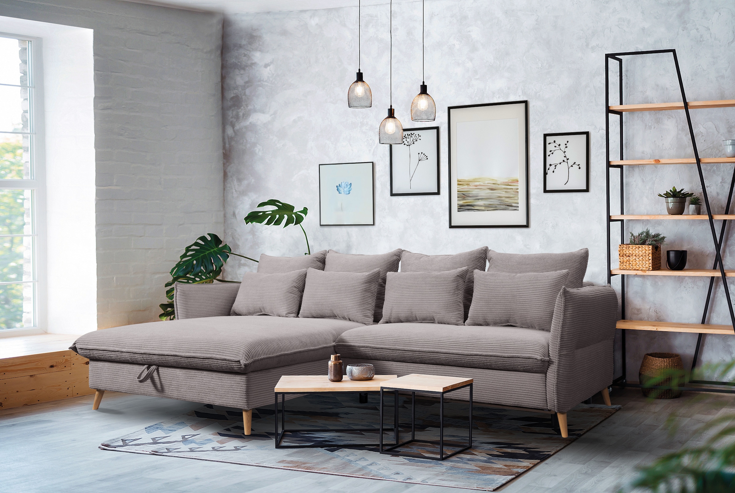 exxpo - sofa fashion Ecksofa "WALPY, elegant & modern, bequem, schmale Arml günstig online kaufen