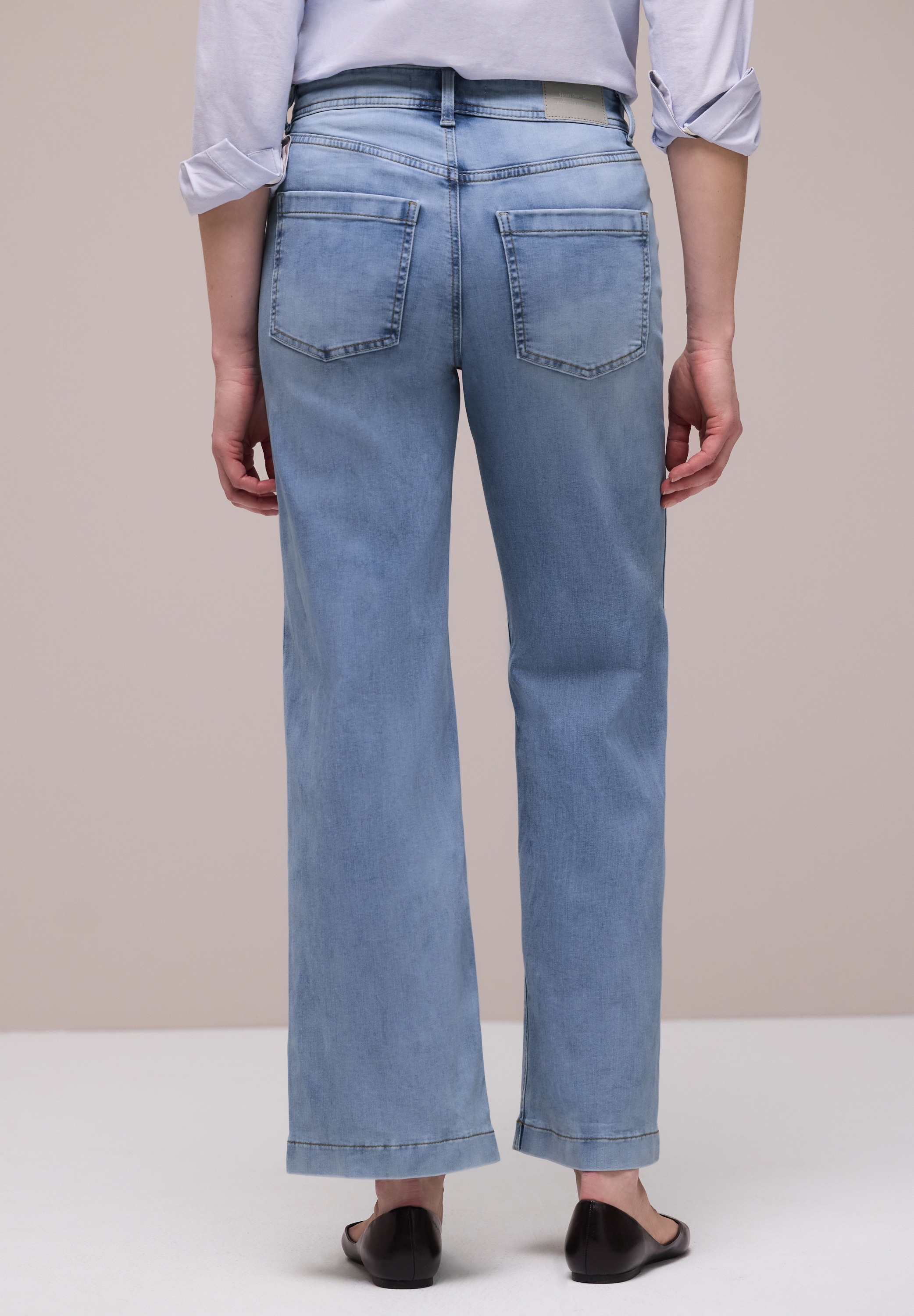 STREET ONE High-waist-Jeans "Style Emee" mit weitem Bein und Viskose mit St günstig online kaufen