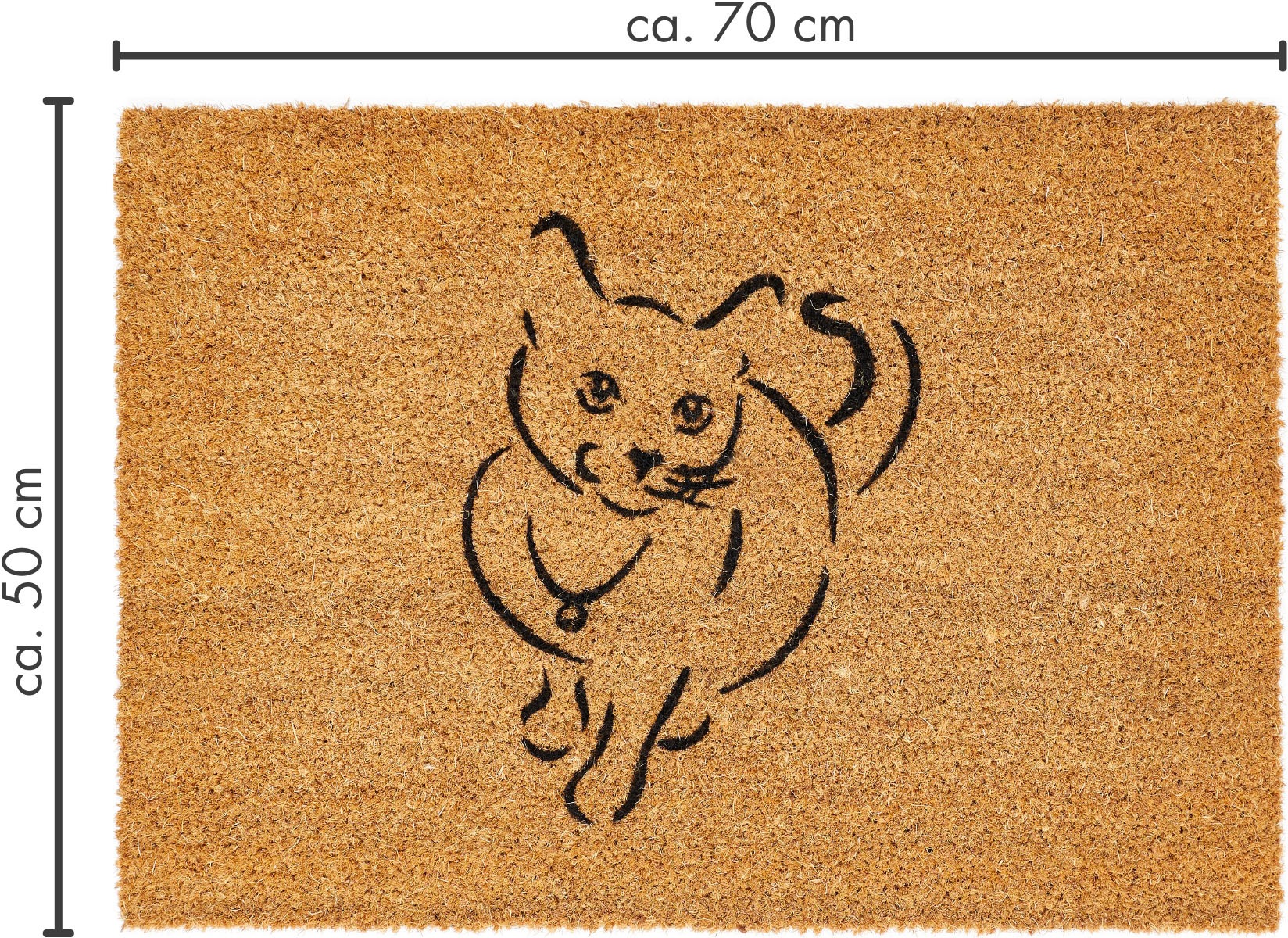 Andiamo Fußmatte »Kokos« rechteckig 15 mm Höhe Schmutzfangmatte, Kokosmatte, mit Spruch, Motiv Hund oder Katze