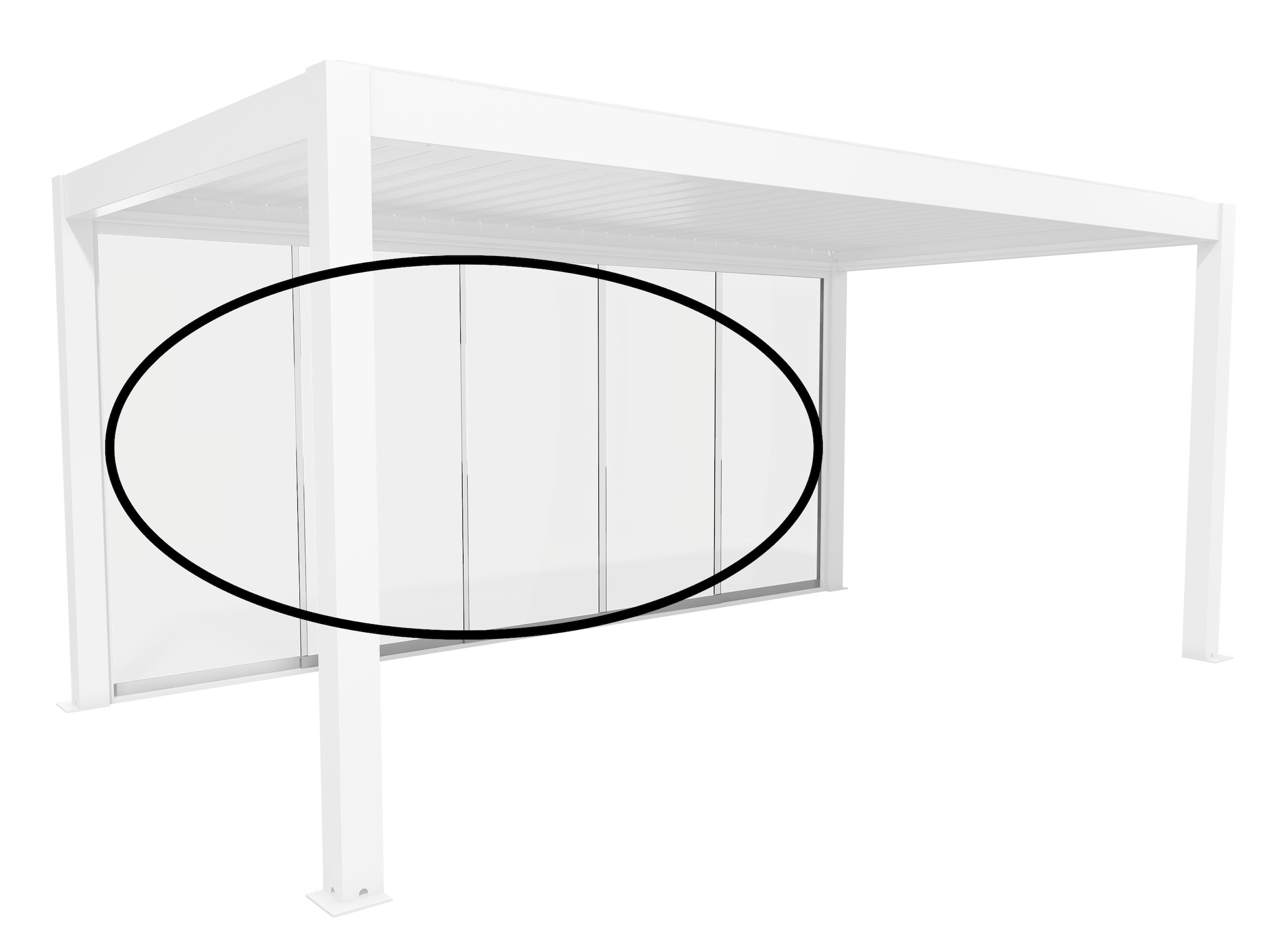 Biohort Glasschiebetür »Klarglas Gr. 5,5 m für Pergola, verschiedene Farben« 512,5x 234,9 cm, Glaselemente aus 10 mm ESG