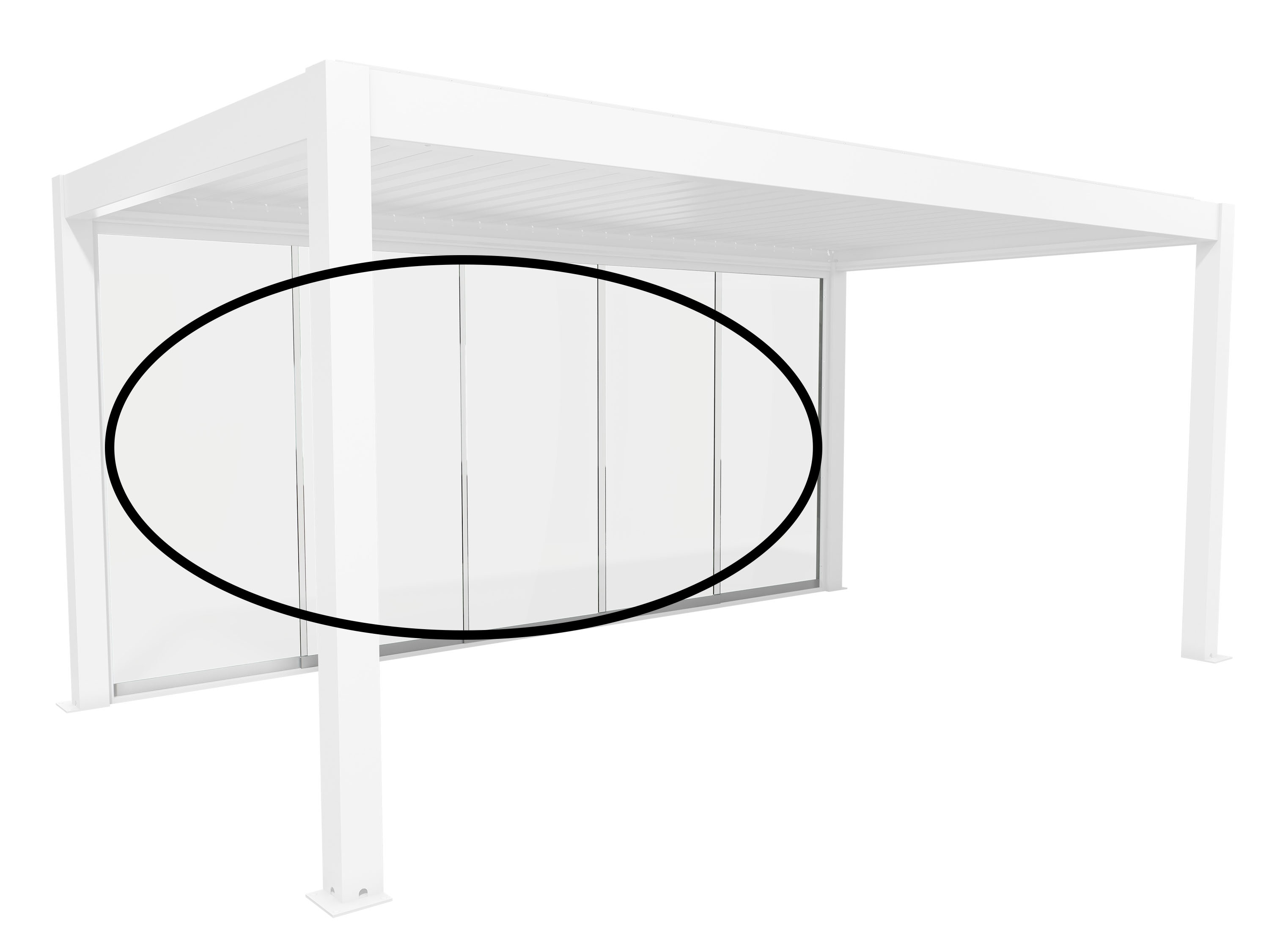 Biohort Glasschiebetür "Klarglas Gr. 5,5 m für Pergola, verschiedene Farben" 512,5x 234,9 cm, Glaselemente aus 10 mm ESG