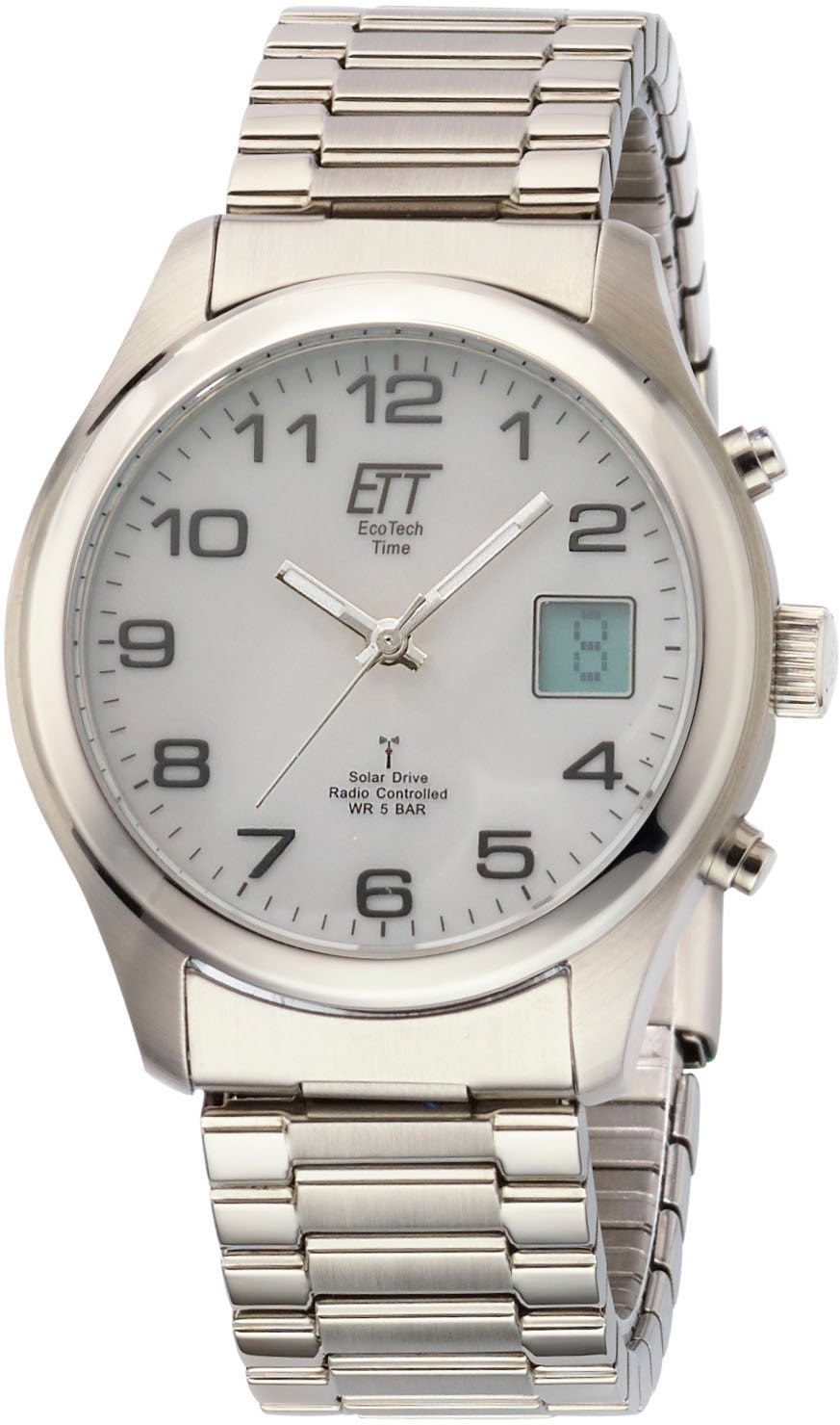 Funkuhr »Basic Zugband, EGS-11335-62M«, Armbanduhr, Herrenuhr, Datum, Solar
