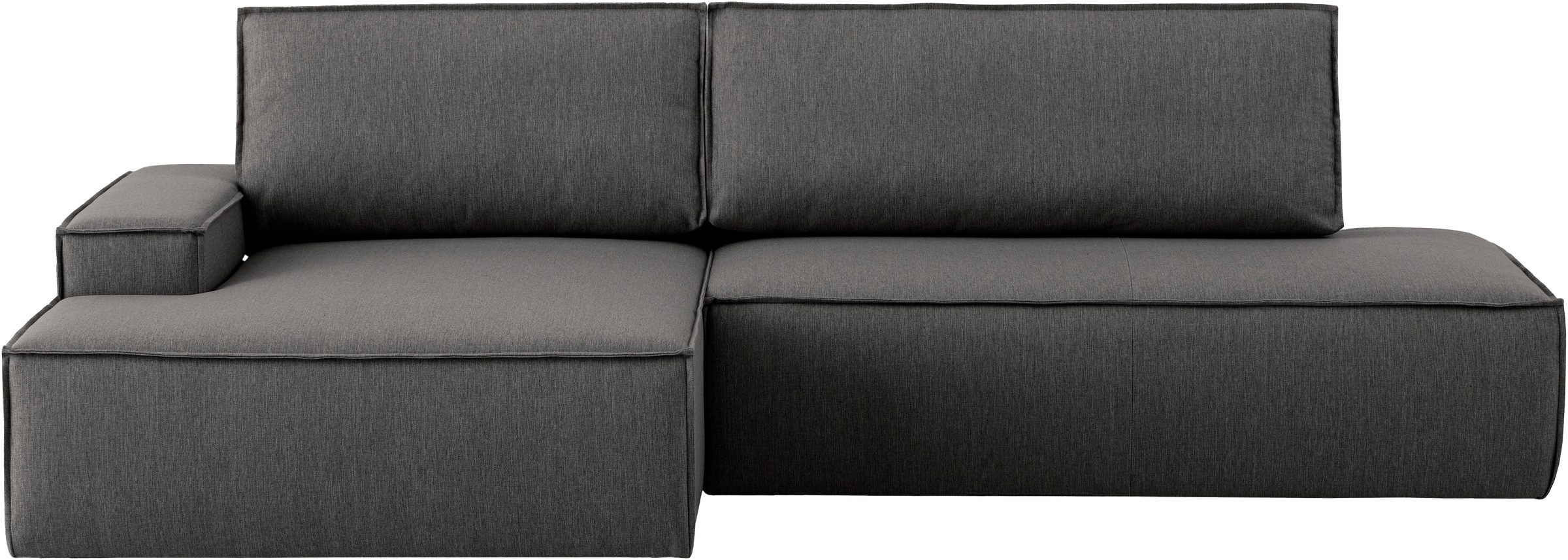 OTTO home Ecksofa »SHERWOOD,  Schlafsofa in L-Form offen (275cm), Cord, Leinenoptik« Schlaffunktion und Bettkasten, Kedernaht, hoher Sitz- & Liegekomfort,