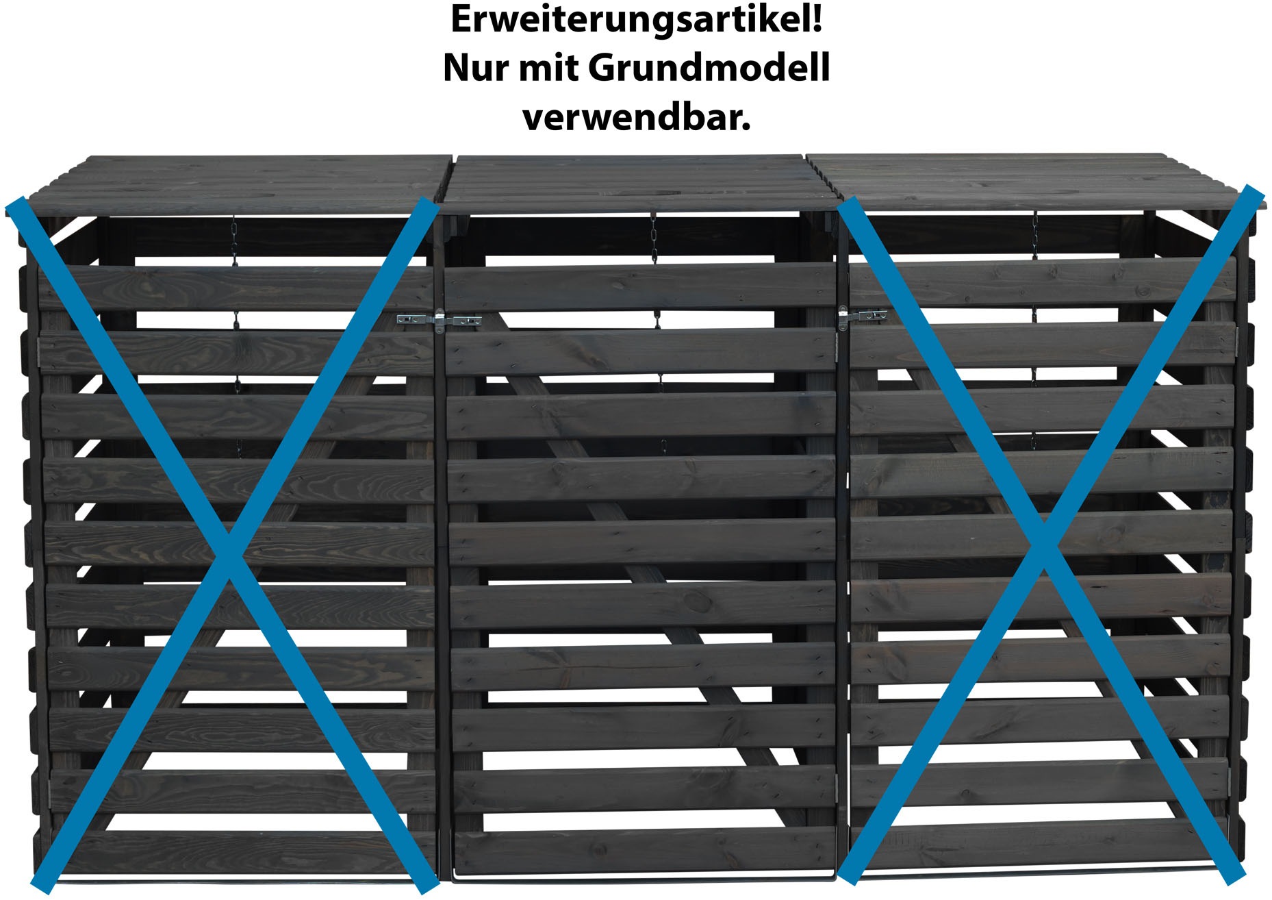 promadino Mülltonnenbox »Vario V Erweiterung« besonders robust aus zertifiziertem Kiefernholz gefertigt