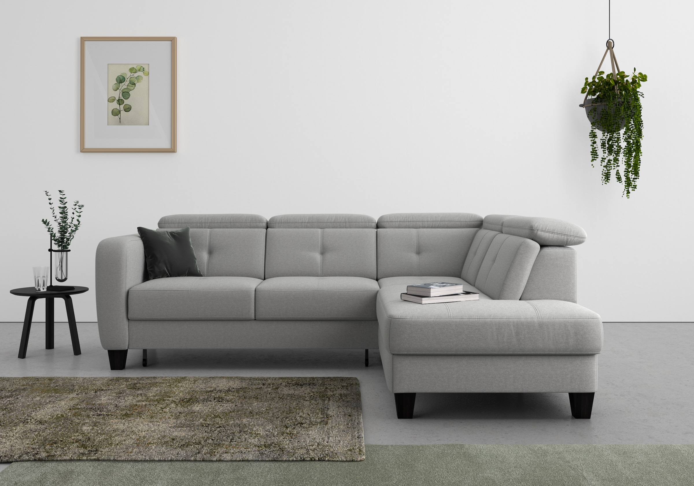 sit&more Ecksofa "Belluci L-Form" inklusive Federkern, wahlweise mit Schlaffunktion und Bettkasten