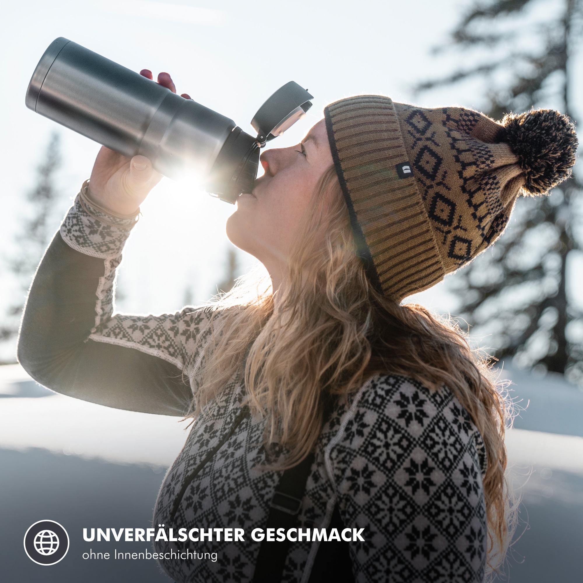 THERMOS Isolierflasche »STAINLESS KING BOTTLE, doppelwandiger Edelstahl« 0,7l, 15h heiß & 24h kalt, Safe Flow Lid mit Push Button